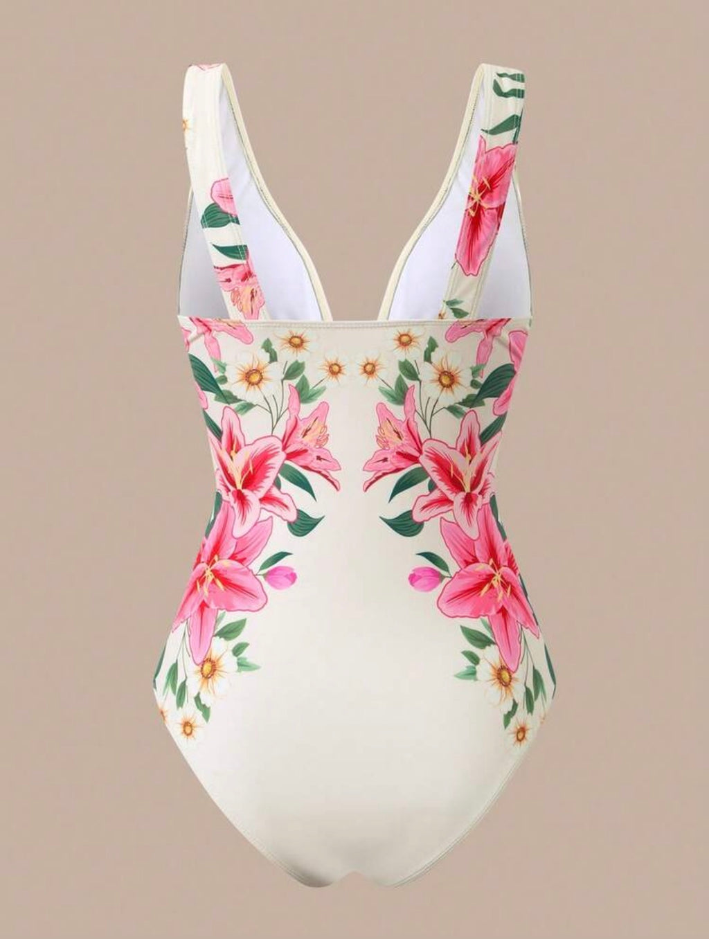 Maillot de bain 3 pièces avec jupe et pantalon imprimé floral