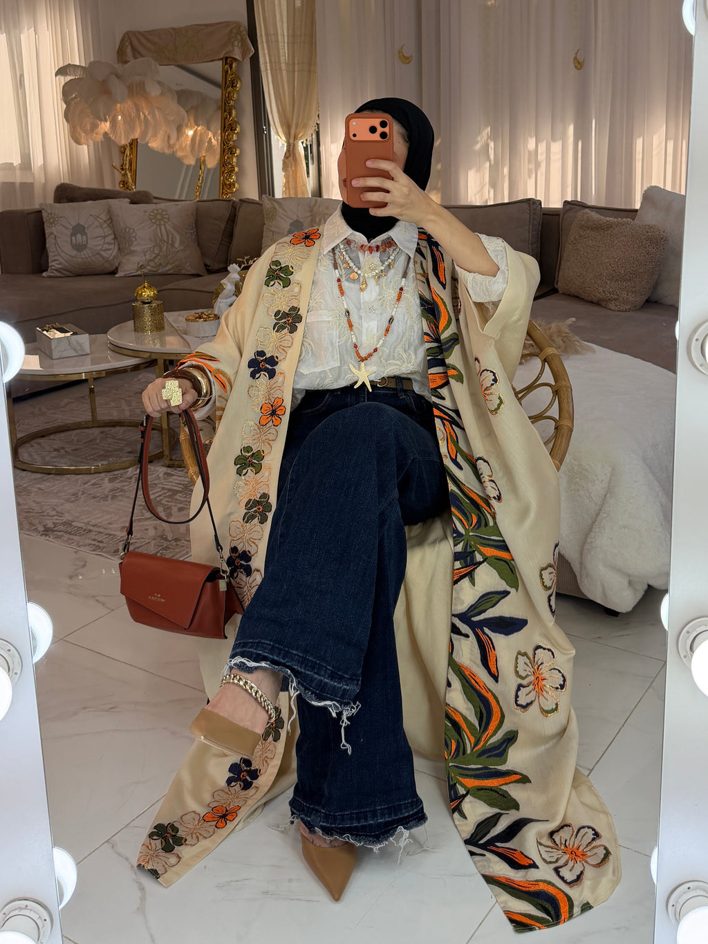 Abaya broderie florale