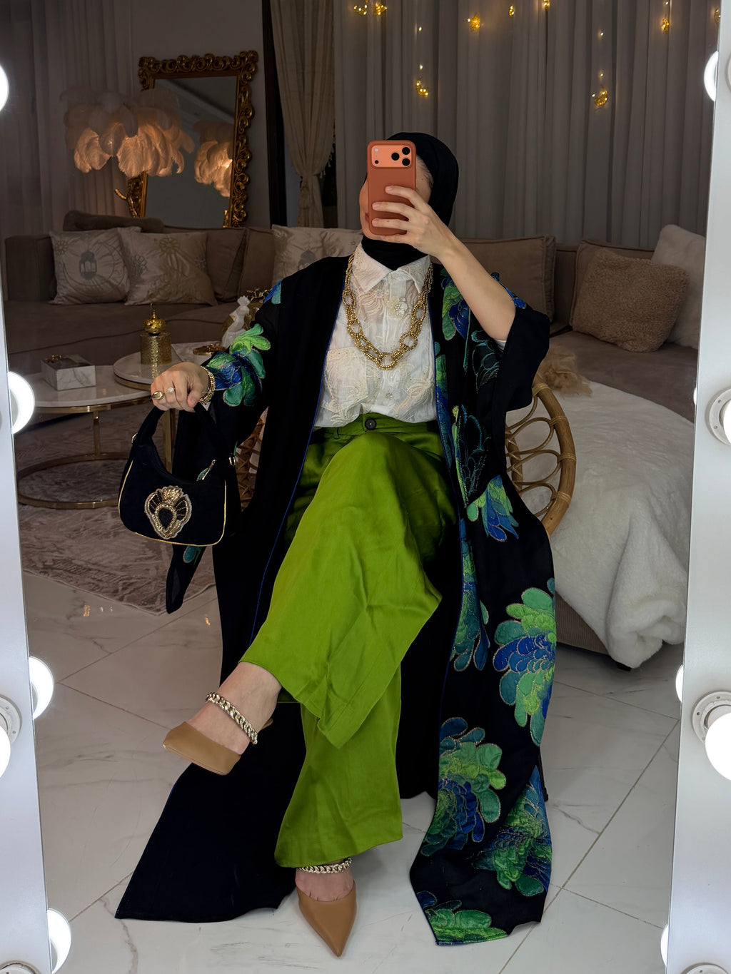 Abaya broderie florale