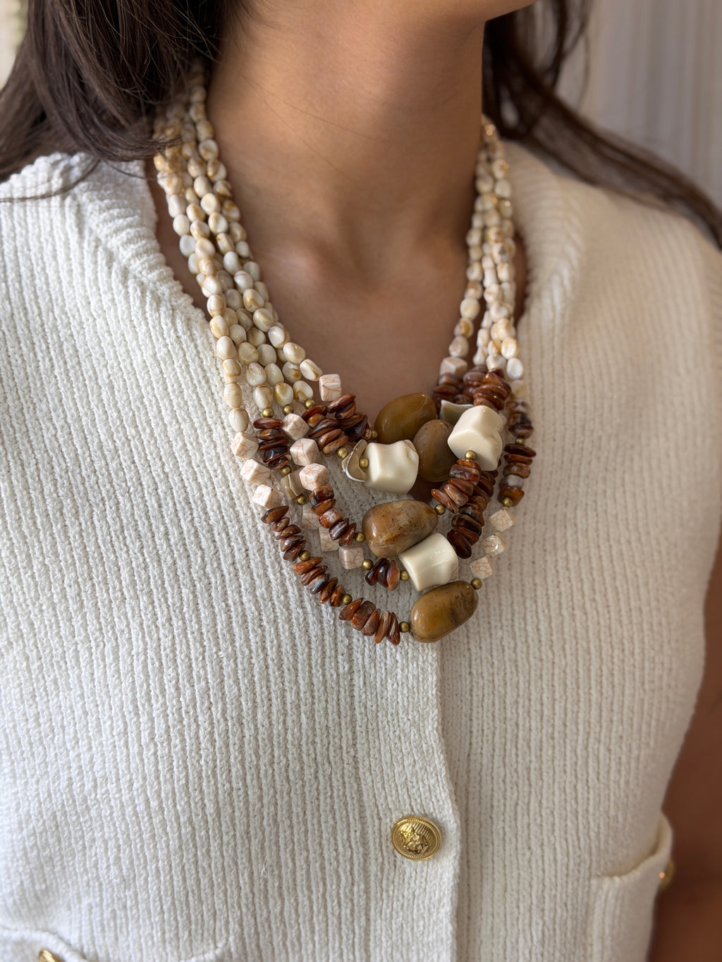 Collier en résine bohemian multi chaînes