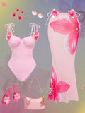 Maillot de bain une pièce avec jupe orchidée