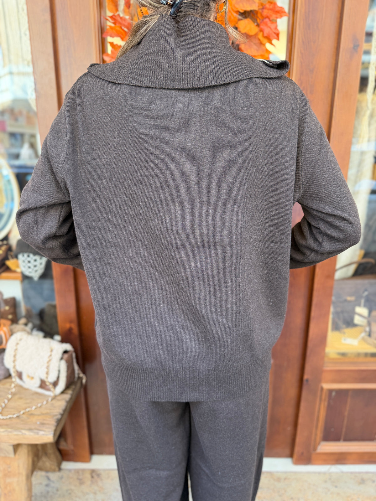 Ensemble en maille haut zip
