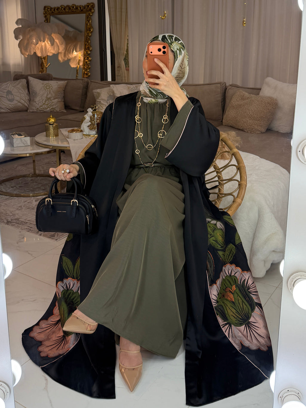 Abaya broderie florale