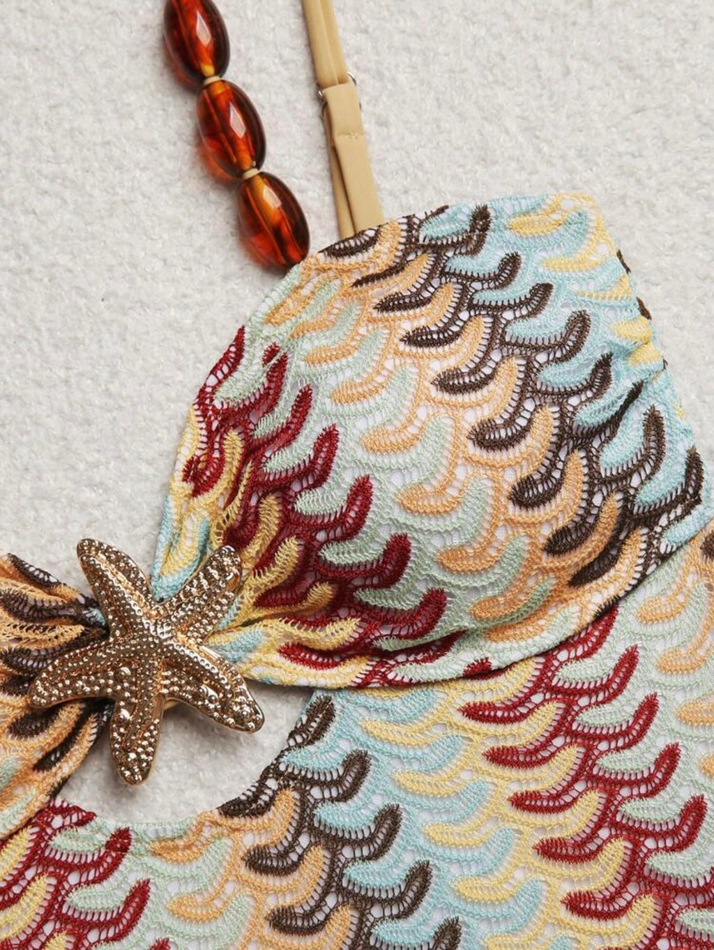 Maillot de bain une pièce en crochet avec paréo