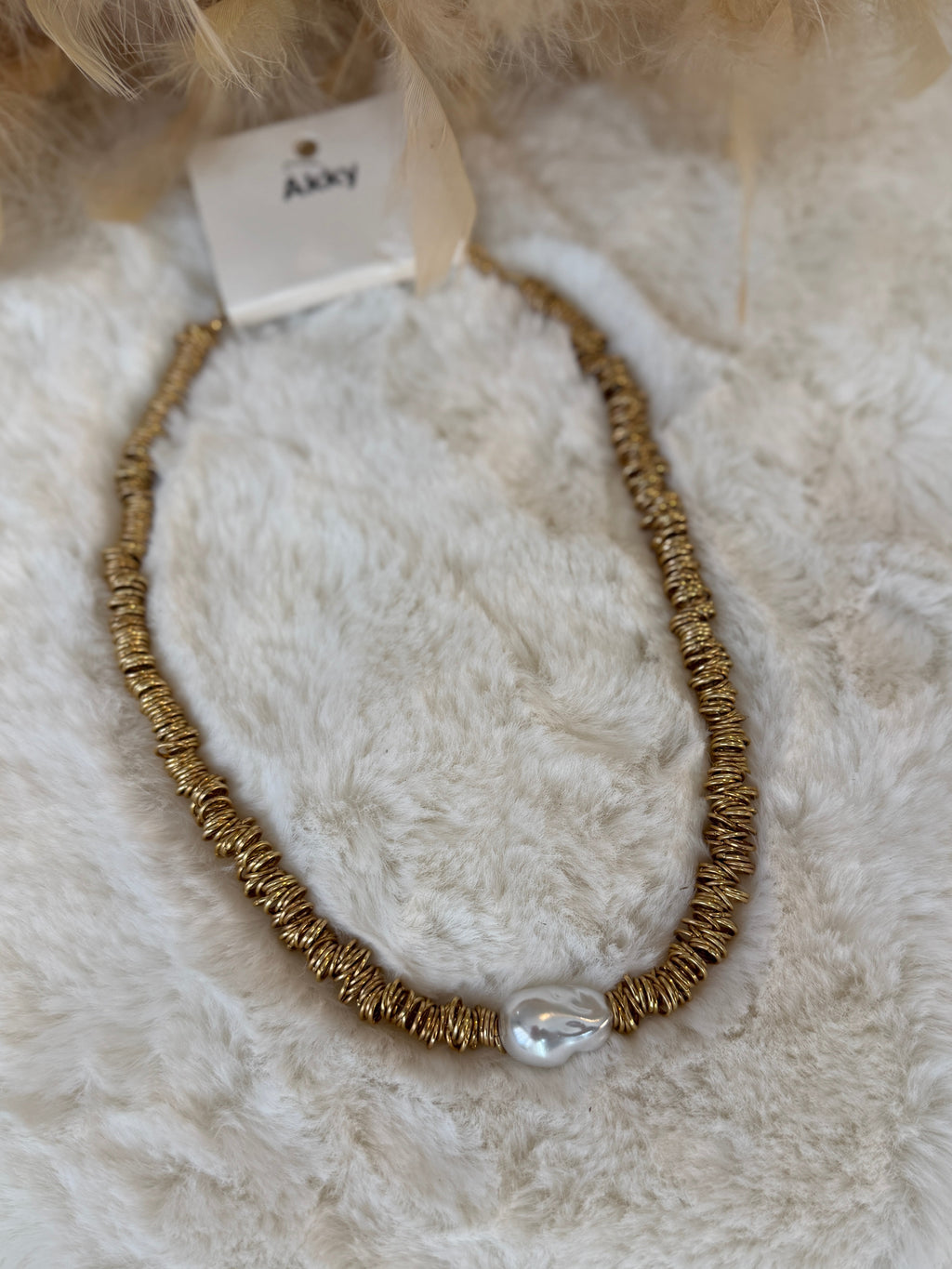 Collier perle acier inoxydable