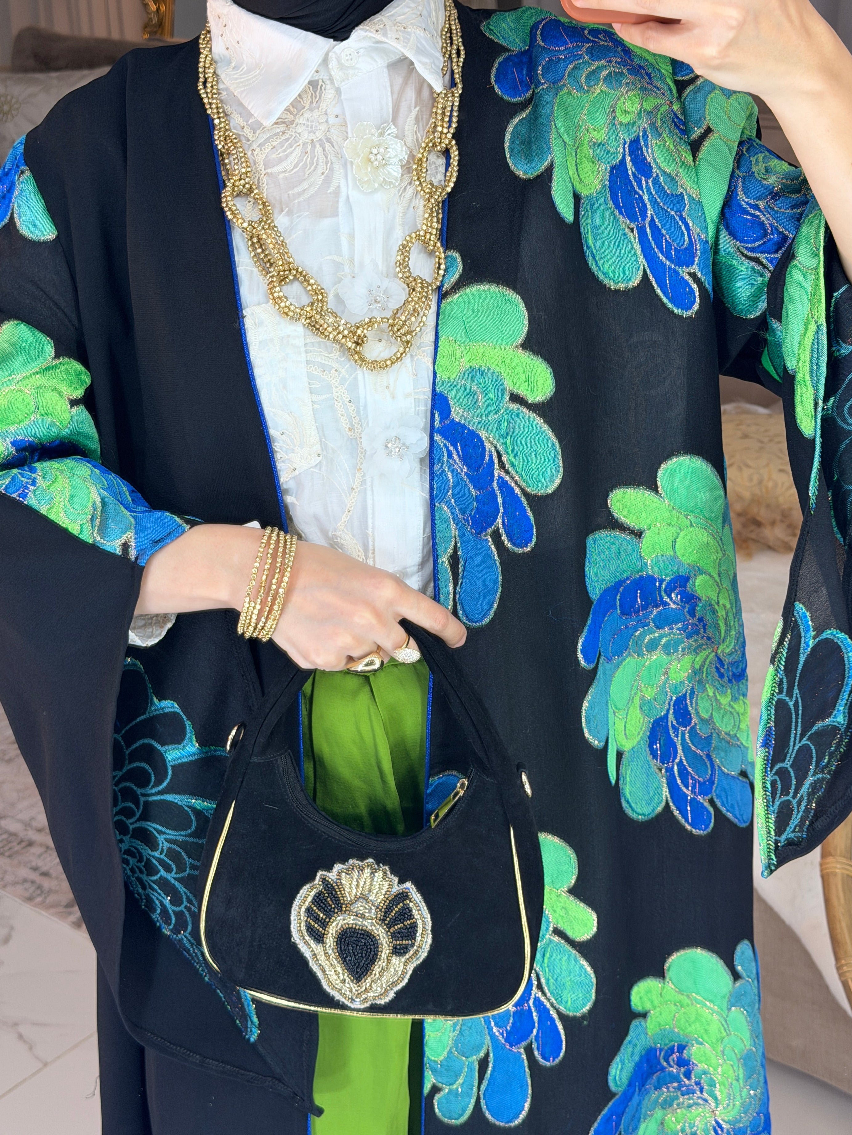 Abaya broderie florale