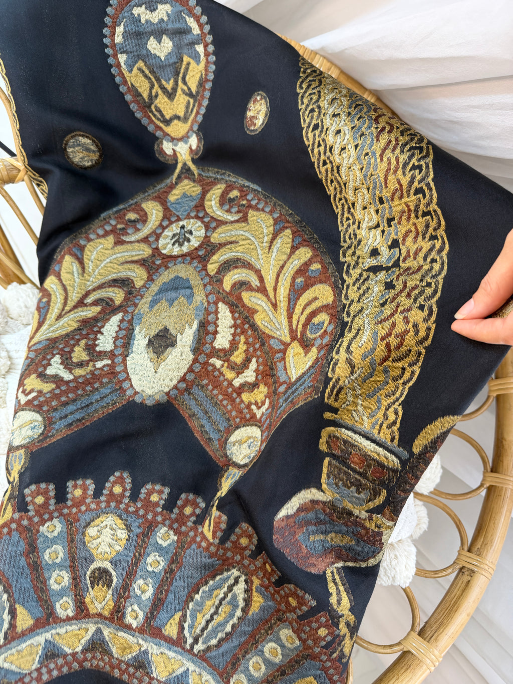 Abaya dos broderie jacquard