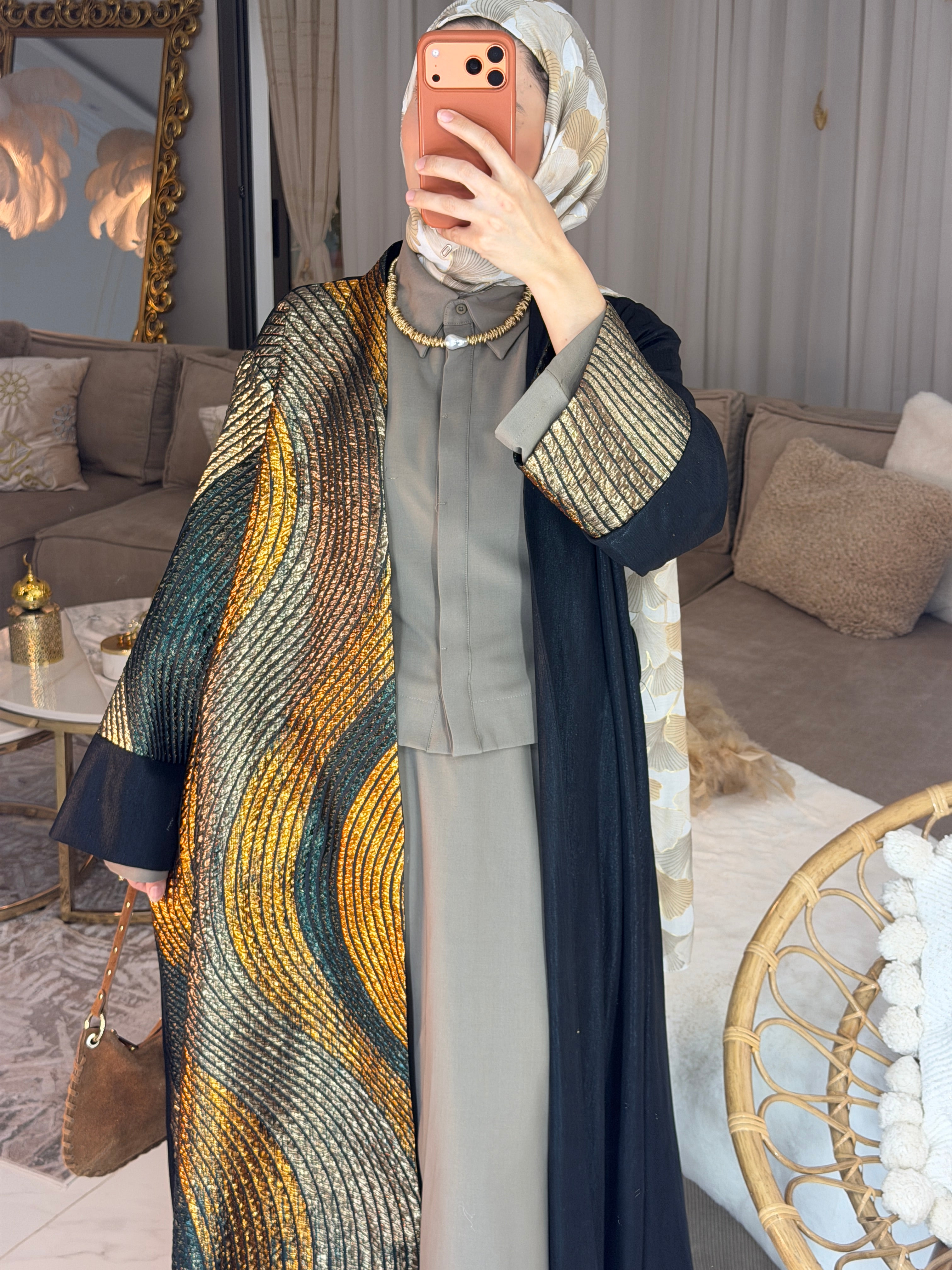 Abaya galaxy jacquard