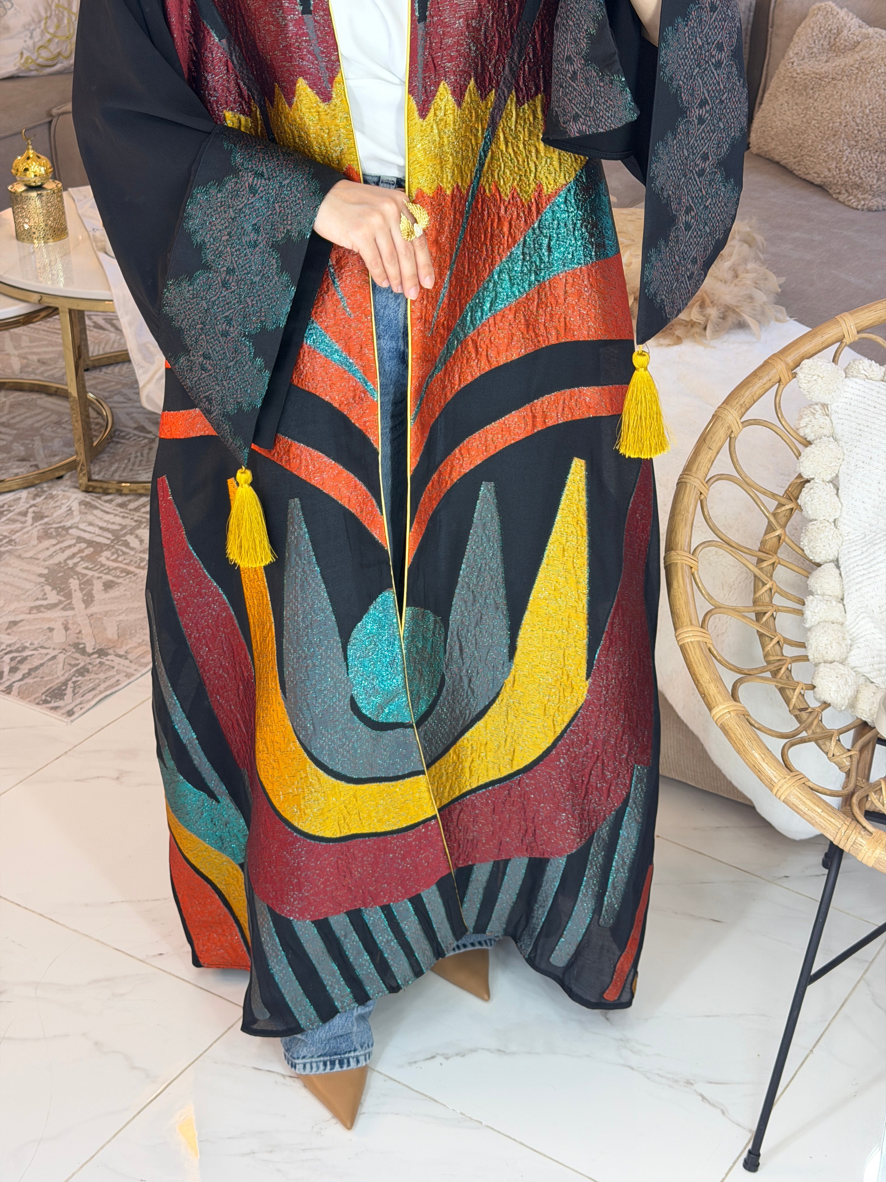 Abaya broderie jacquard luxury