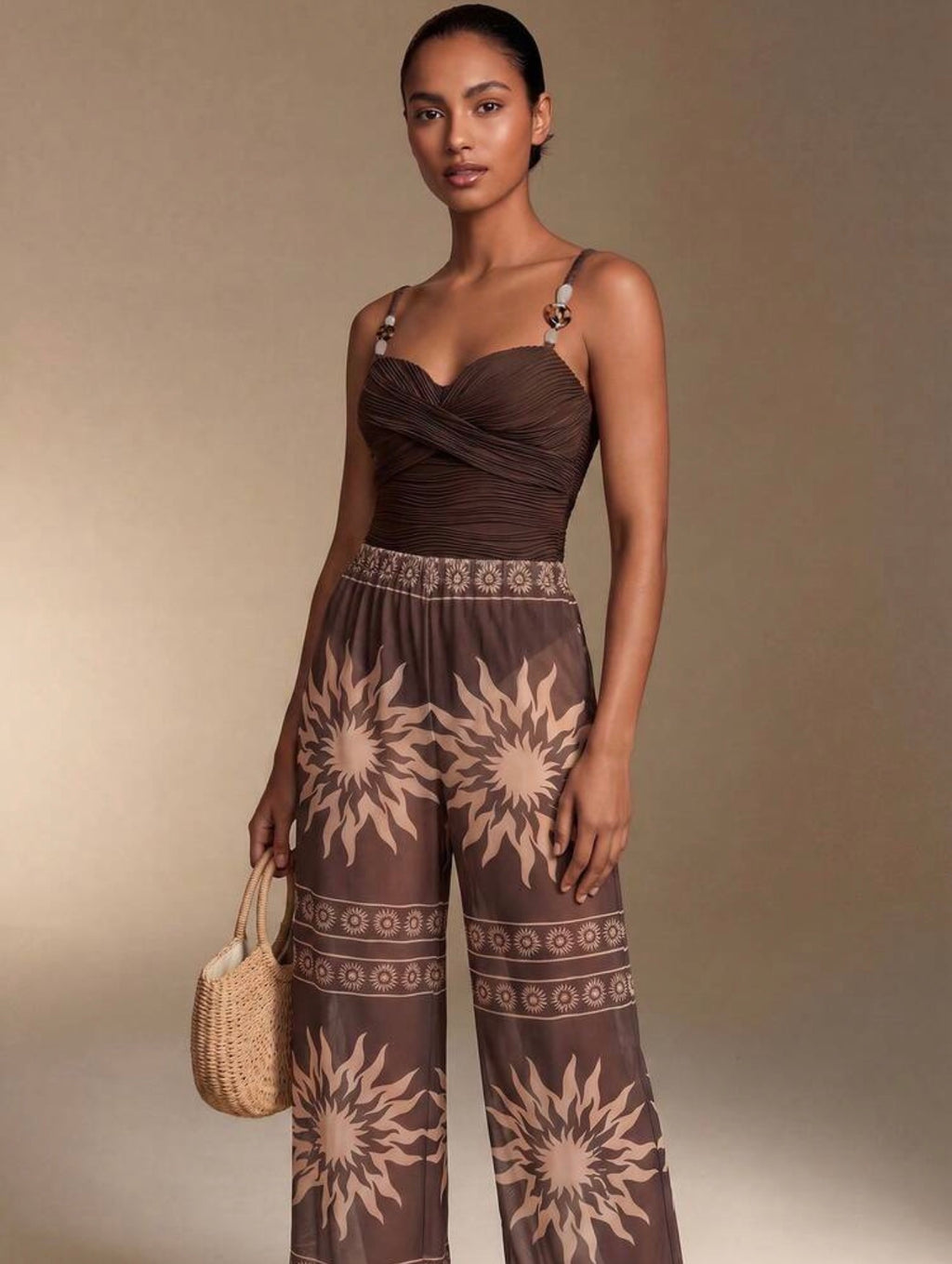 Maillot de bain texturé une pièce avec pantalon cache maillot