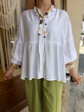 Chemise Fluide en Viscose Detail Multicolore