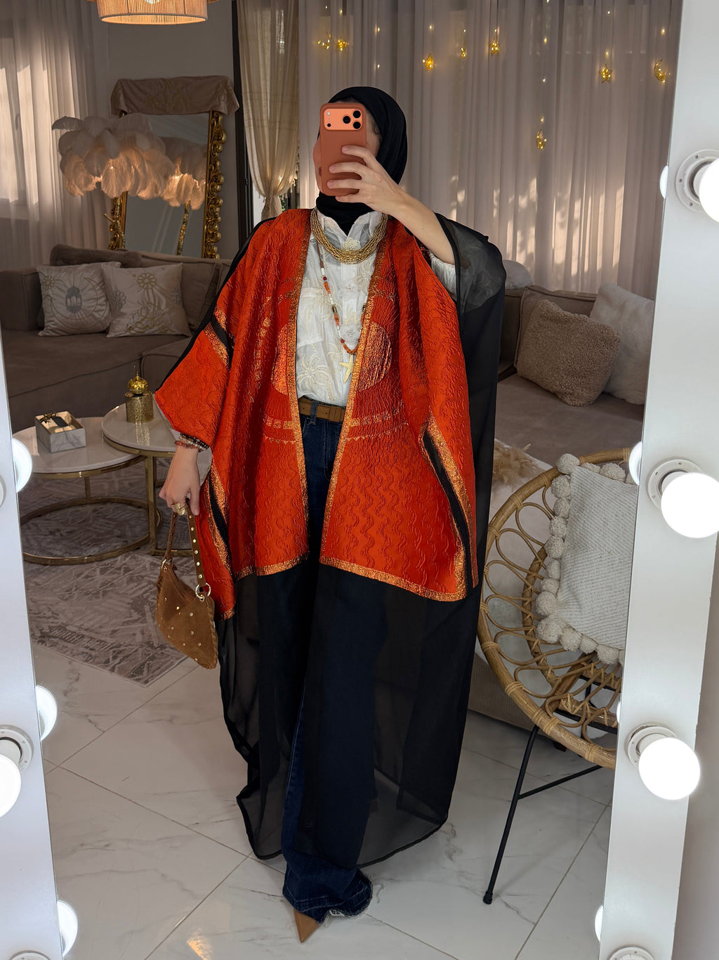 Abaya broderie jacquard