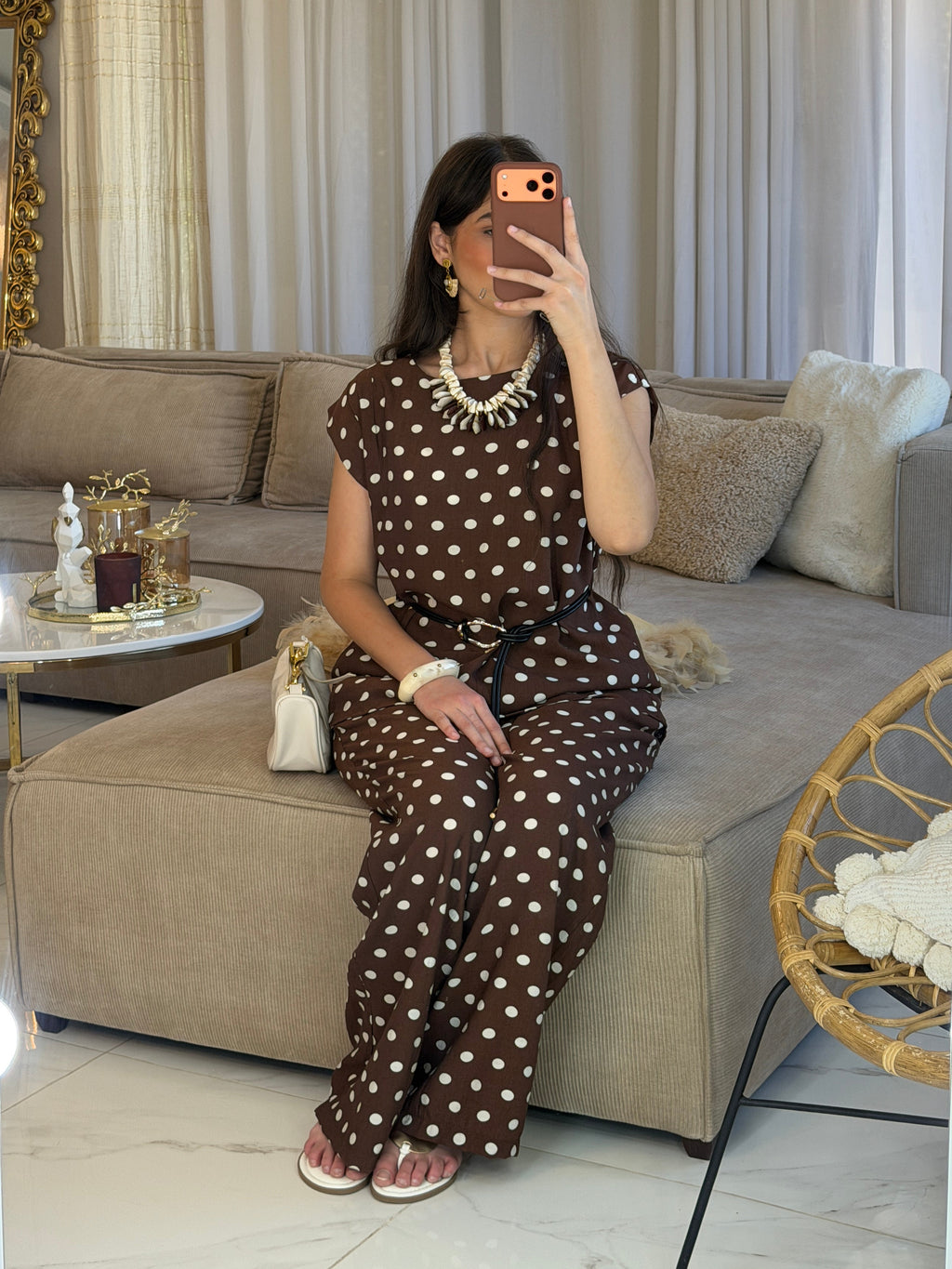 Ensemble Polka avec pantalon et ceinture