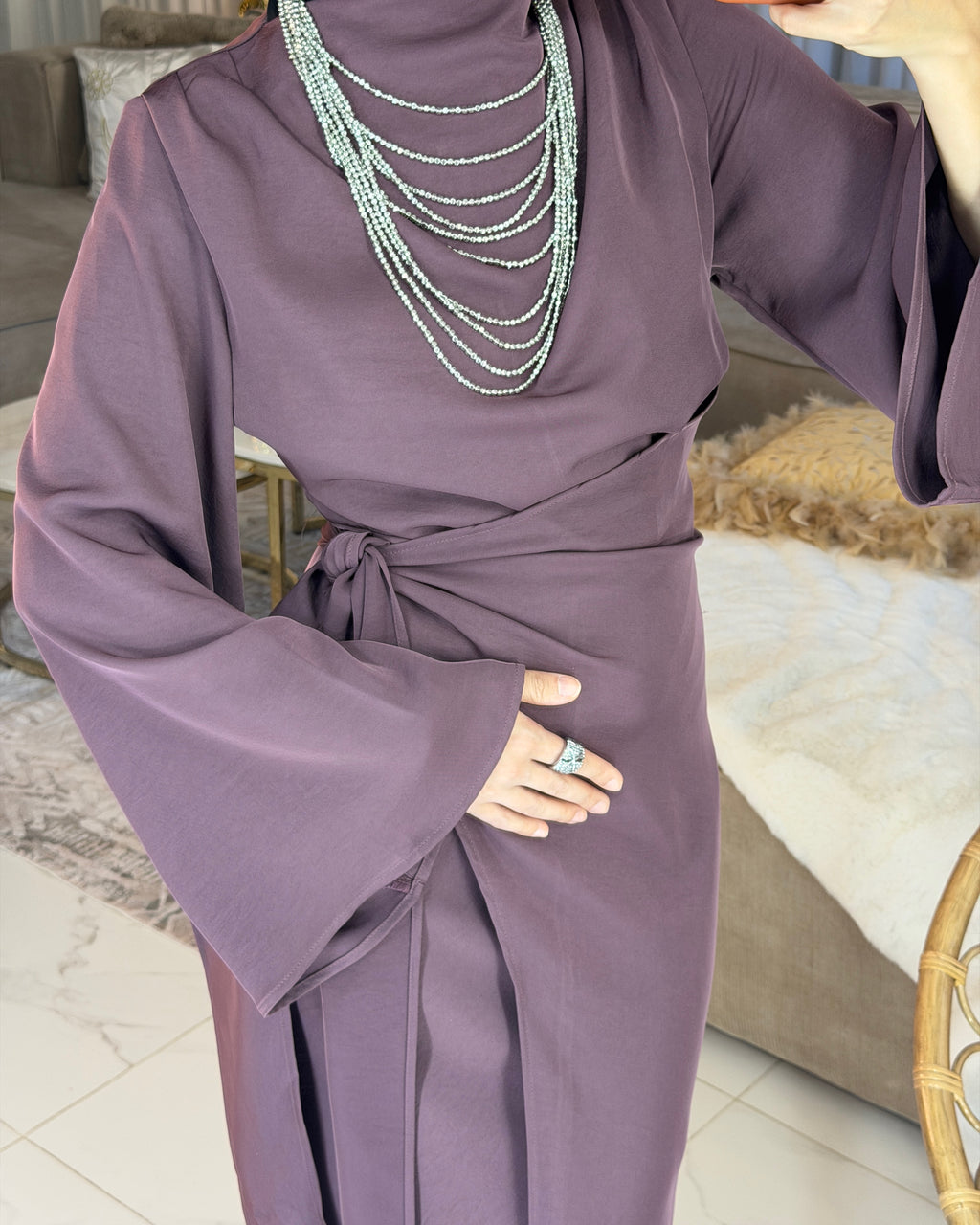 Robe longue jupon cache cœur