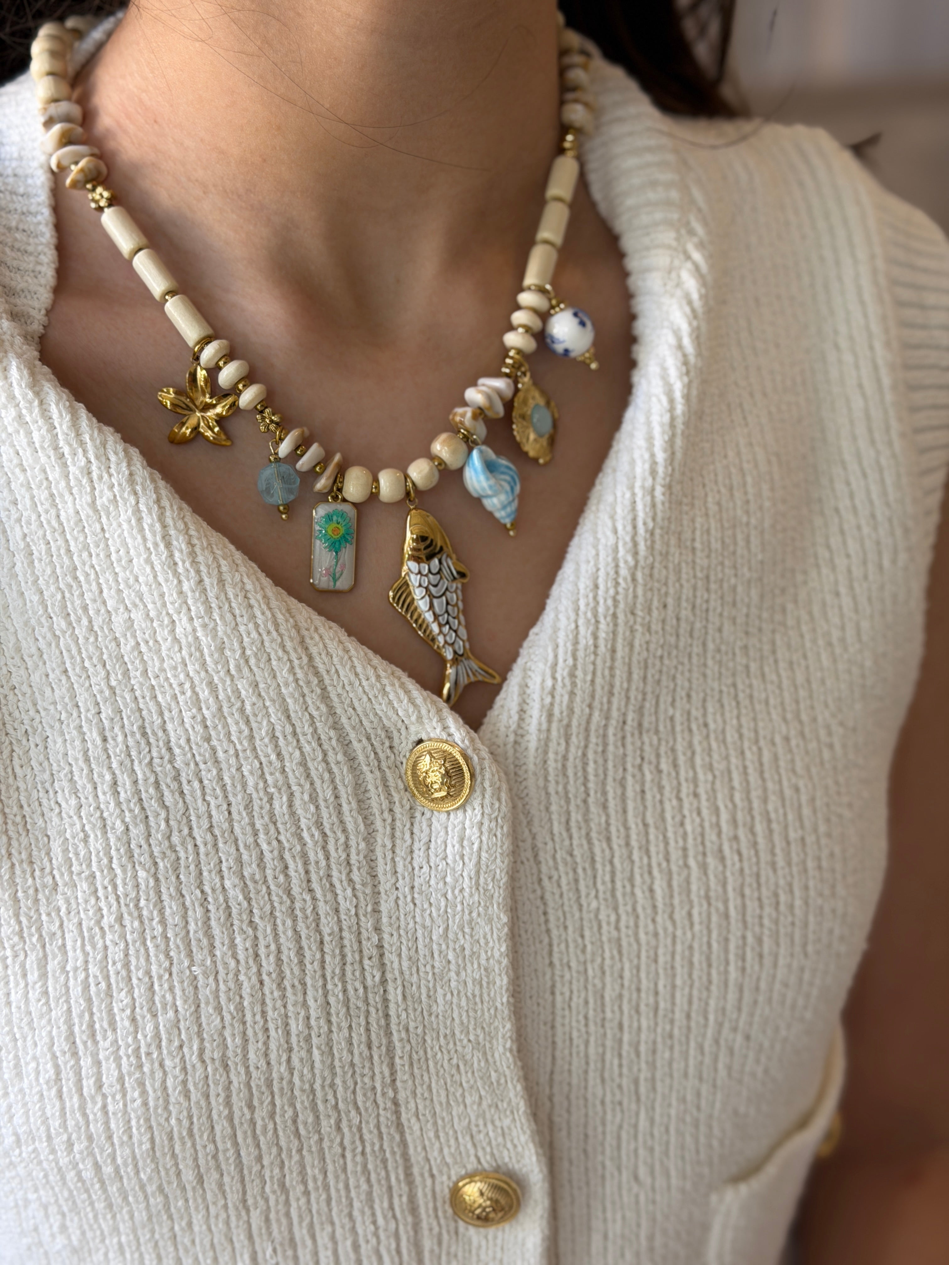 Collier charms méditerranéen