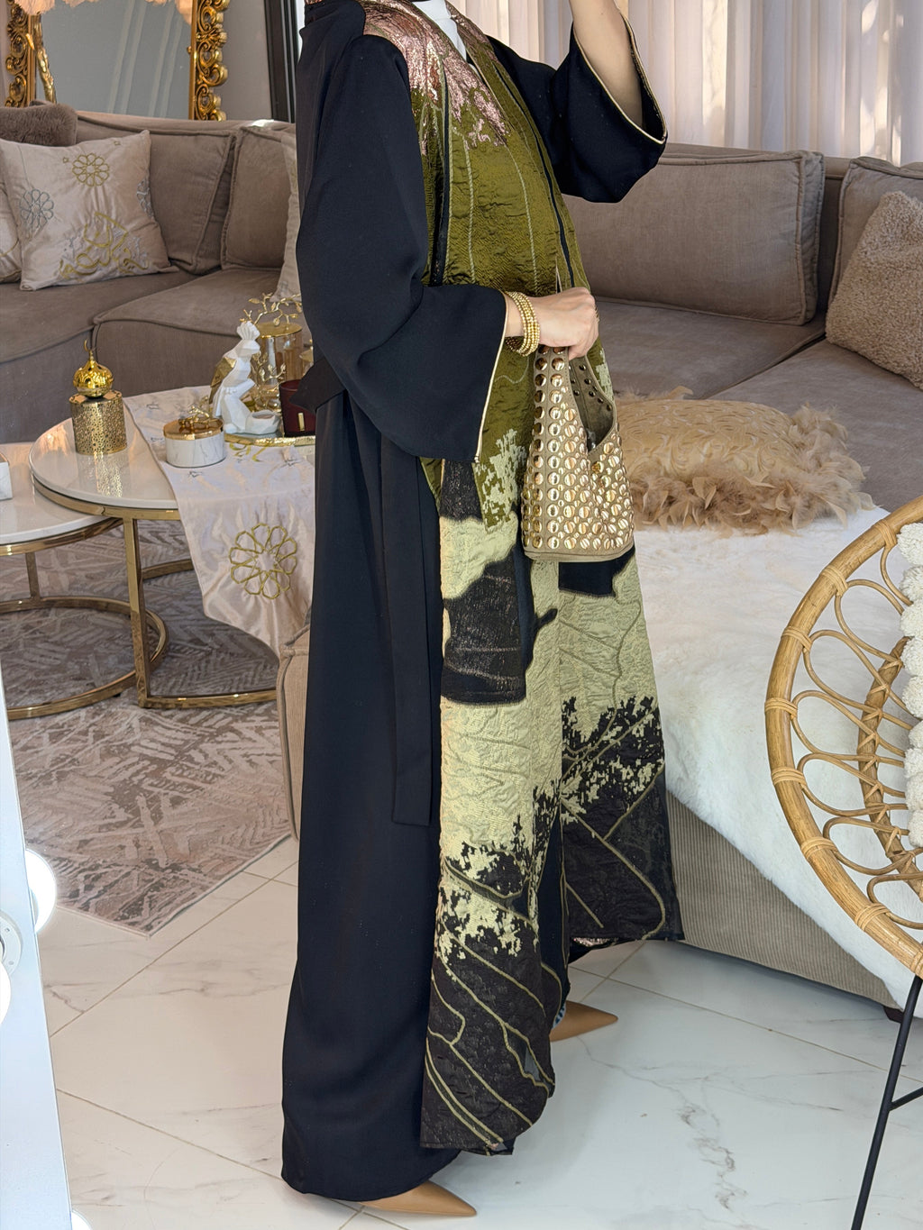 Abaya satin jacquard