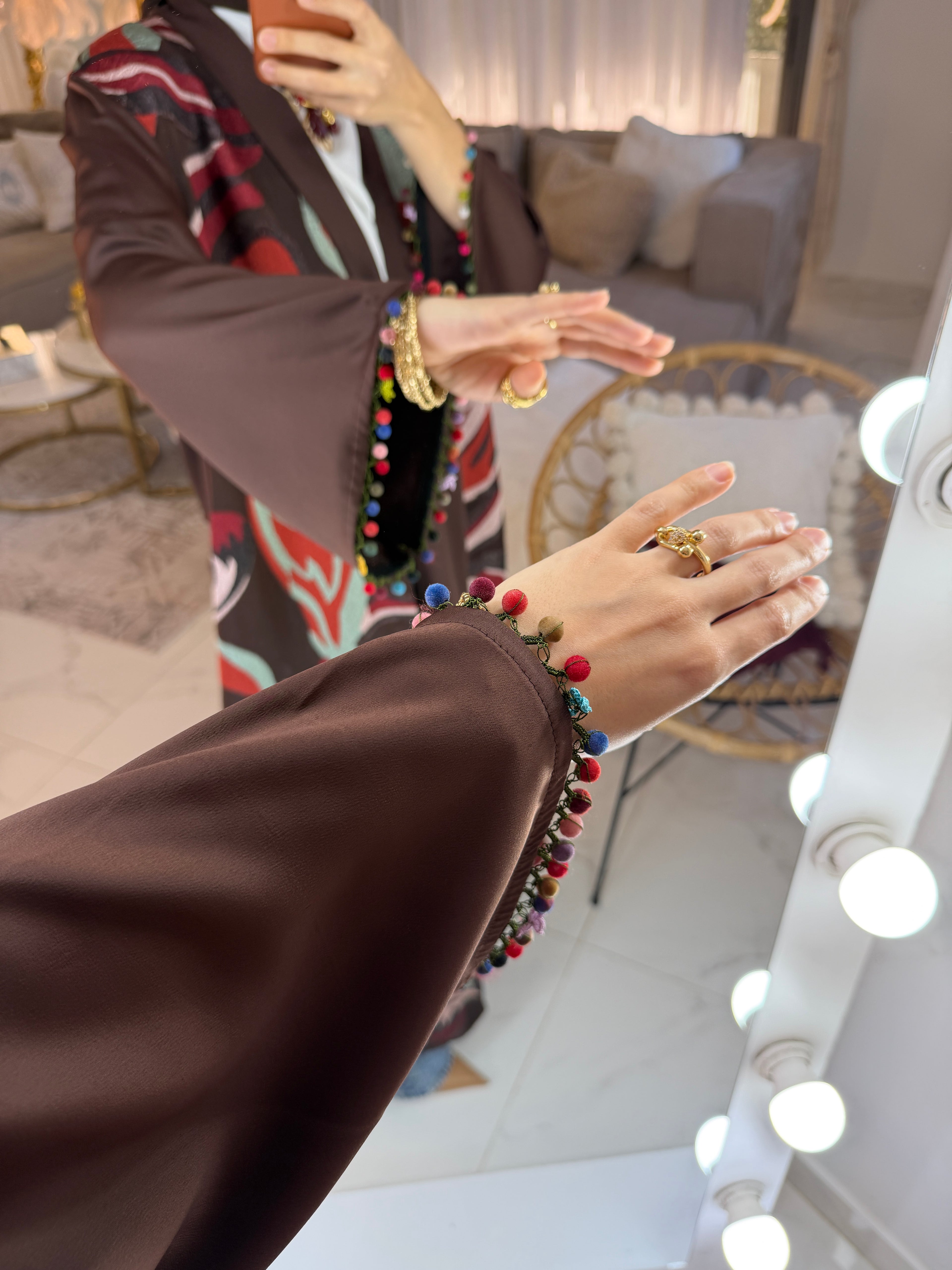 Abaya jacquard écharpe