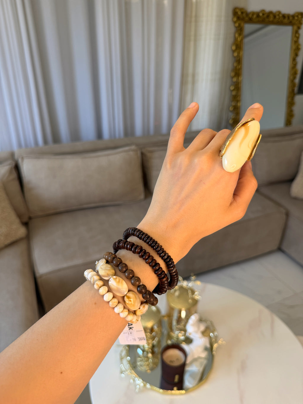 Pack de 5 bracelets bohème aux tons naturels