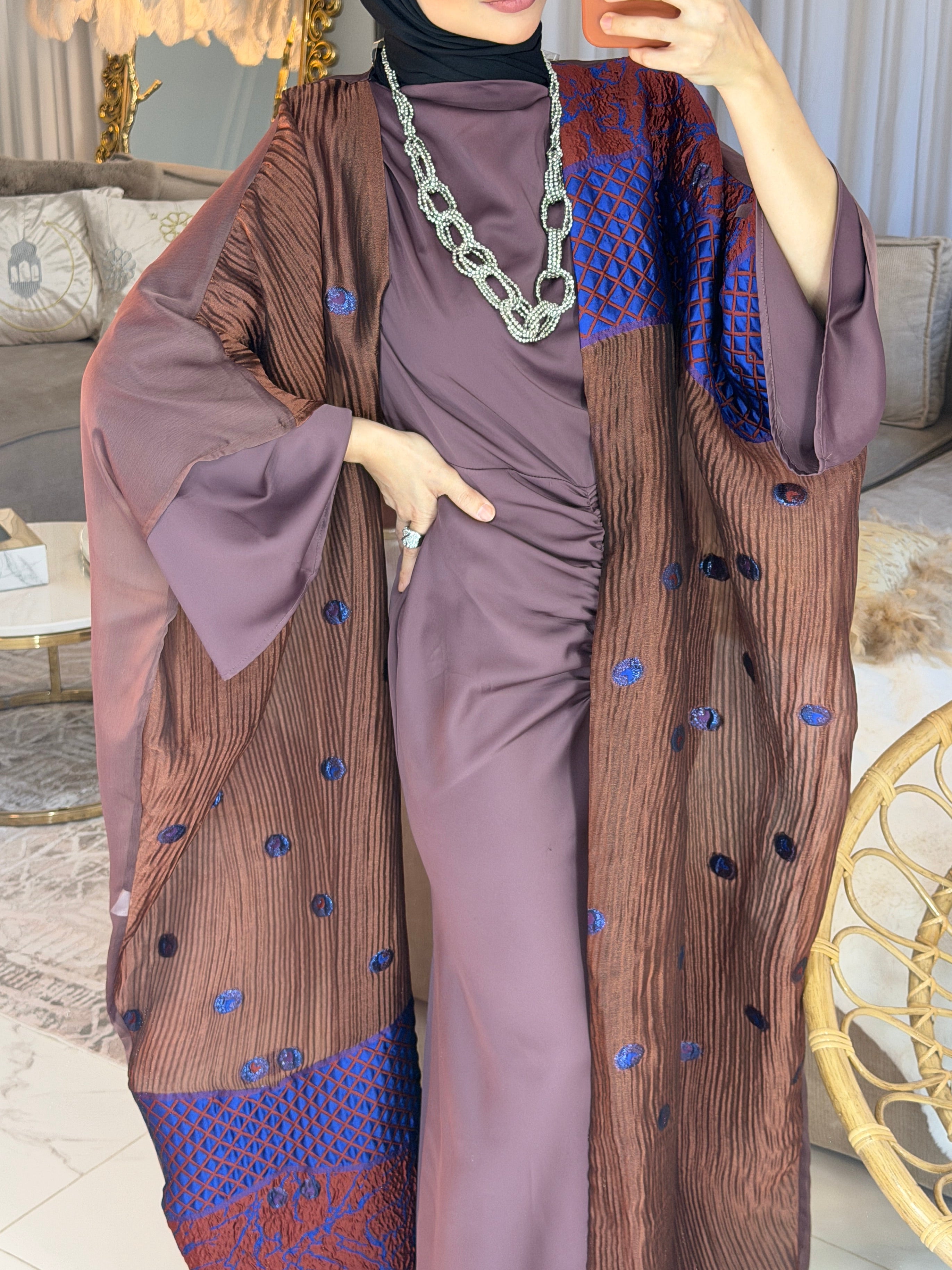 Abaya mousseline jacquard