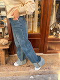 Jeans coupe large à revers