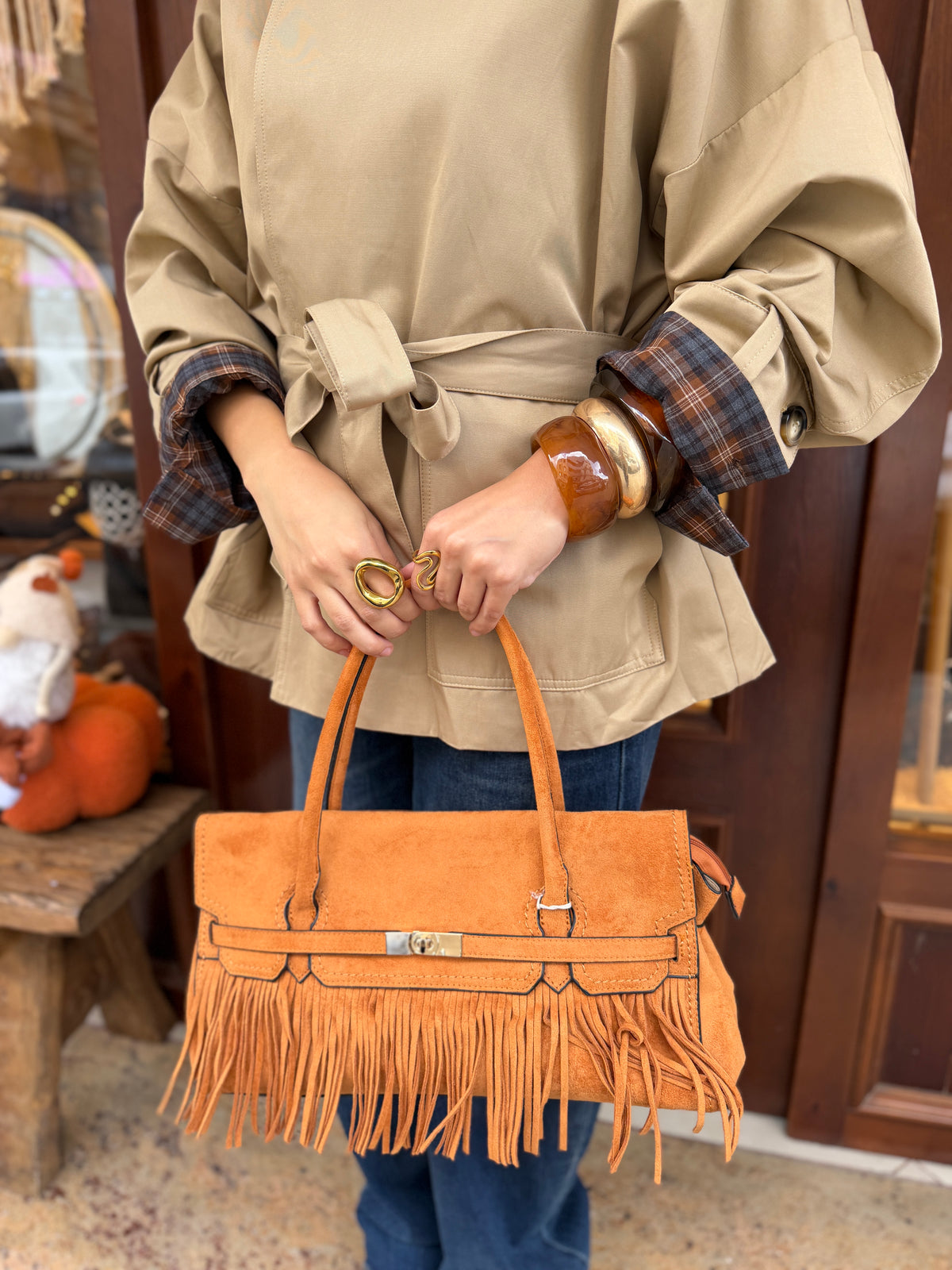 Sac en suède à franges
