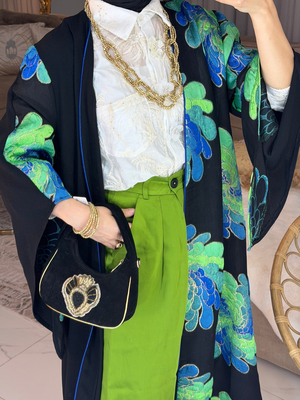 Abaya broderie florale