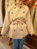 Trench-coat mi long col montant