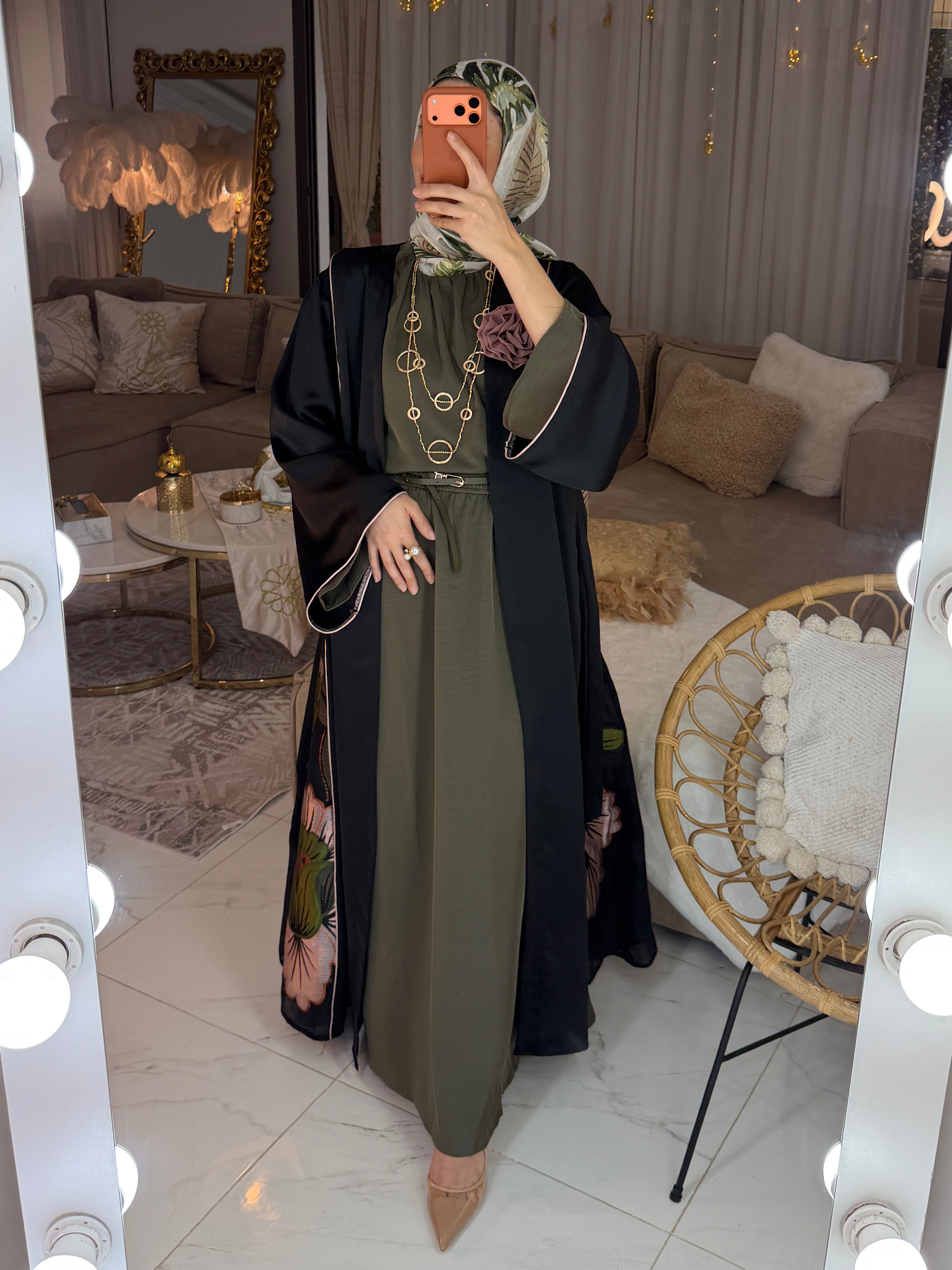 Abaya broderie florale