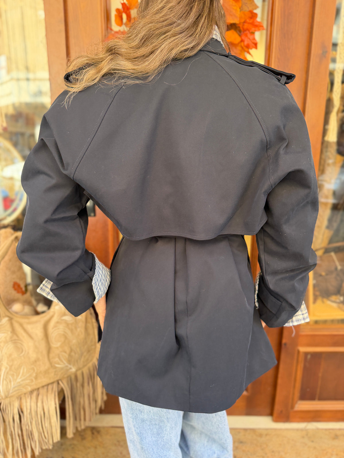 Trench-coat mi long deux pièces manches amovible