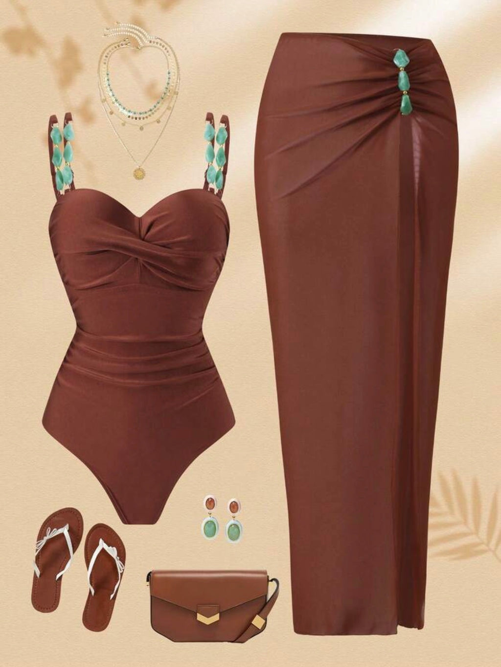 Maillot de bain une pièce avec jupe luxe subtil