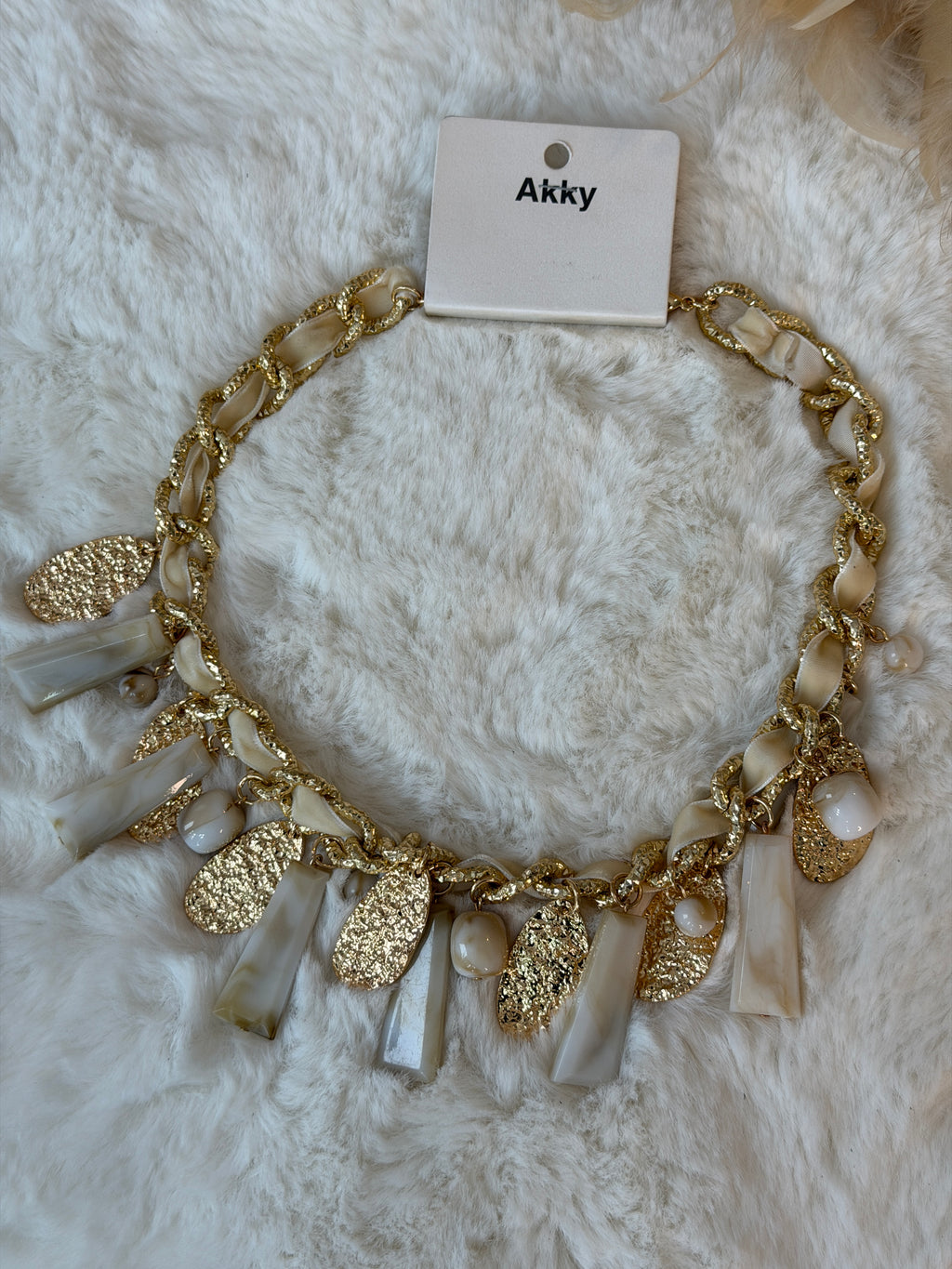 Collier corail et acier inoxydable