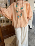 Chemise Fluide en Viscose Boutons Colorés