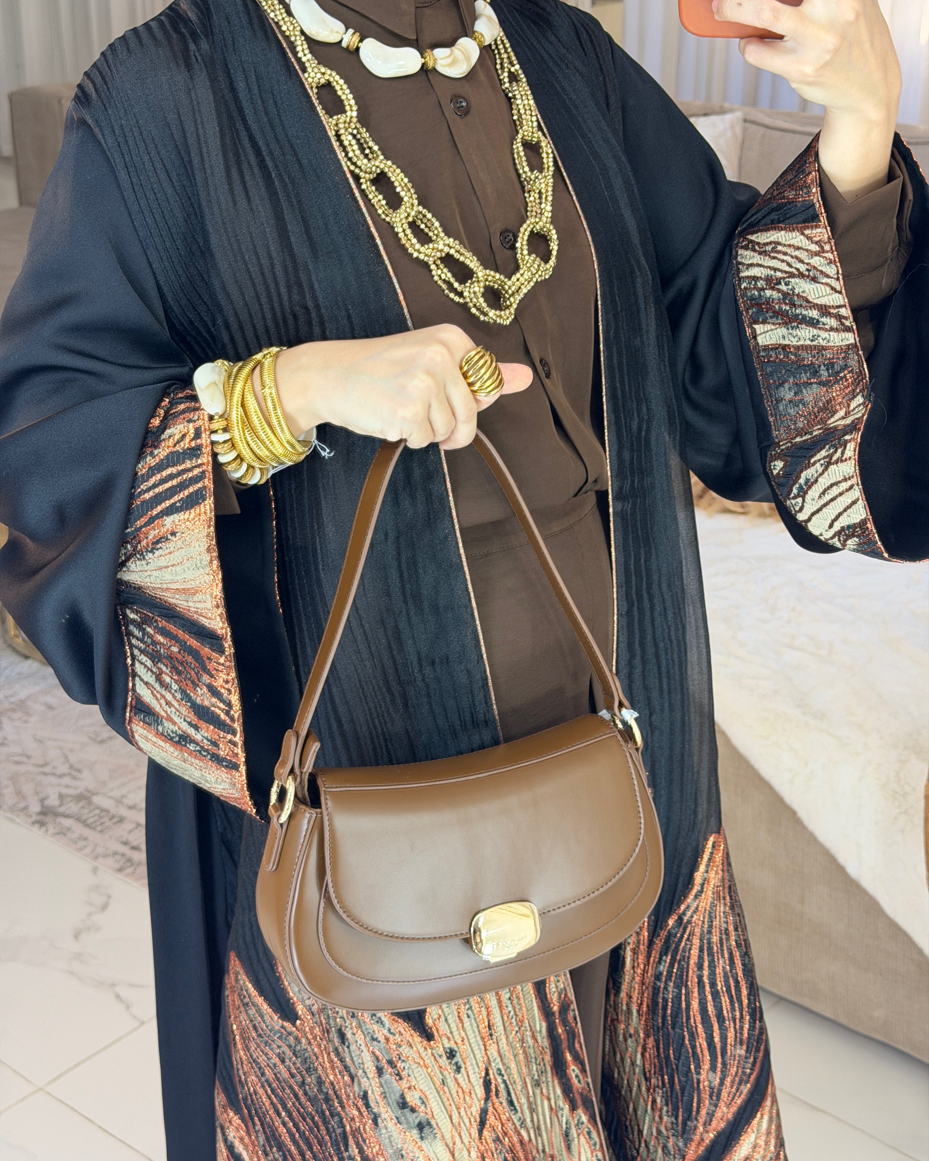 Abaya broderie jacquard