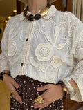 Chemise en Coton Broderie Florale