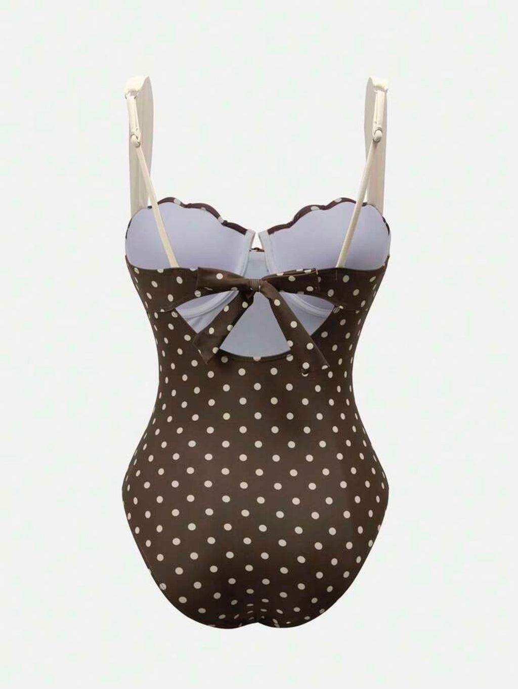 Maillot de bain coquille polka dots avec paréo