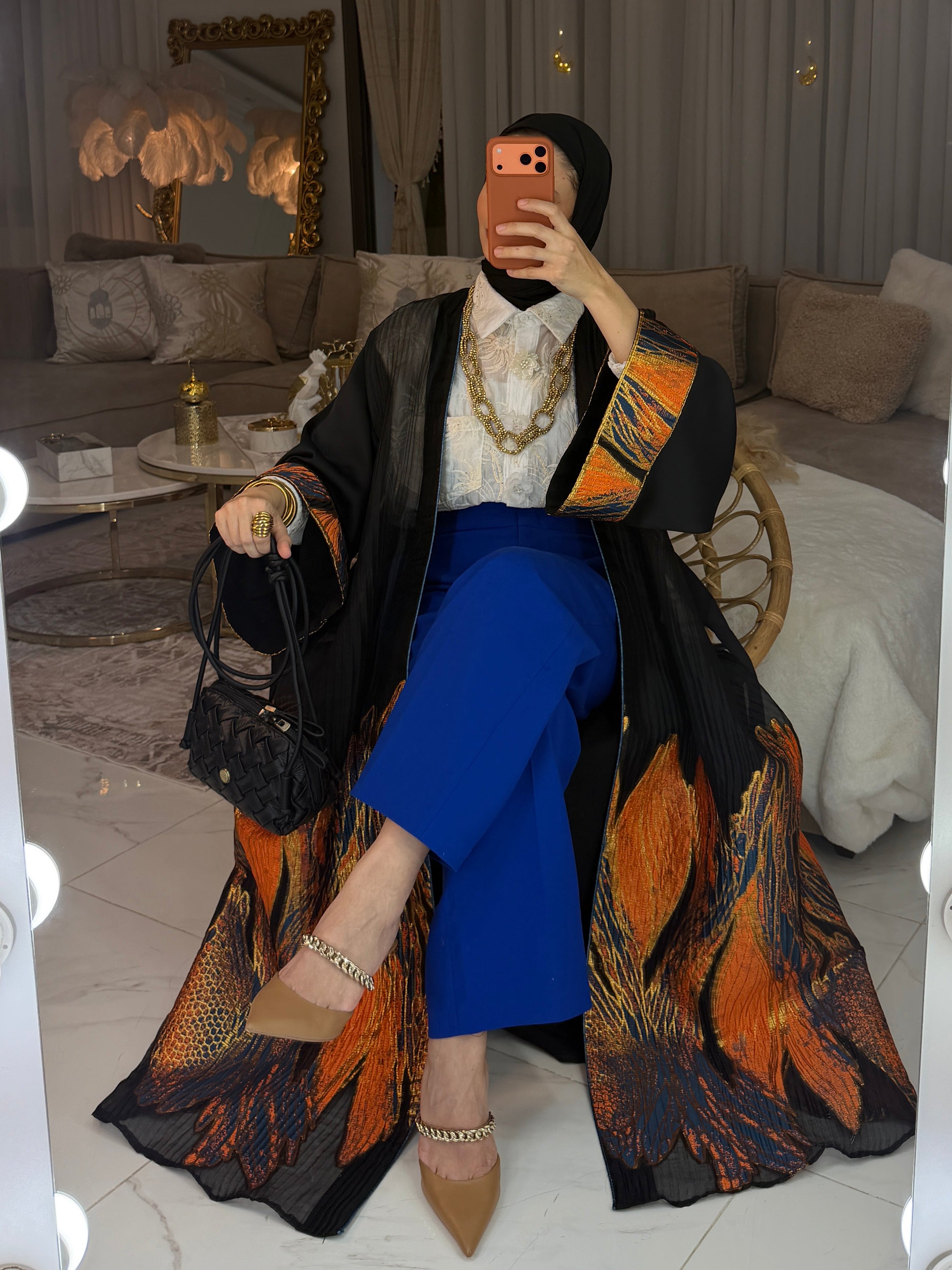 Abaya satin jacquard