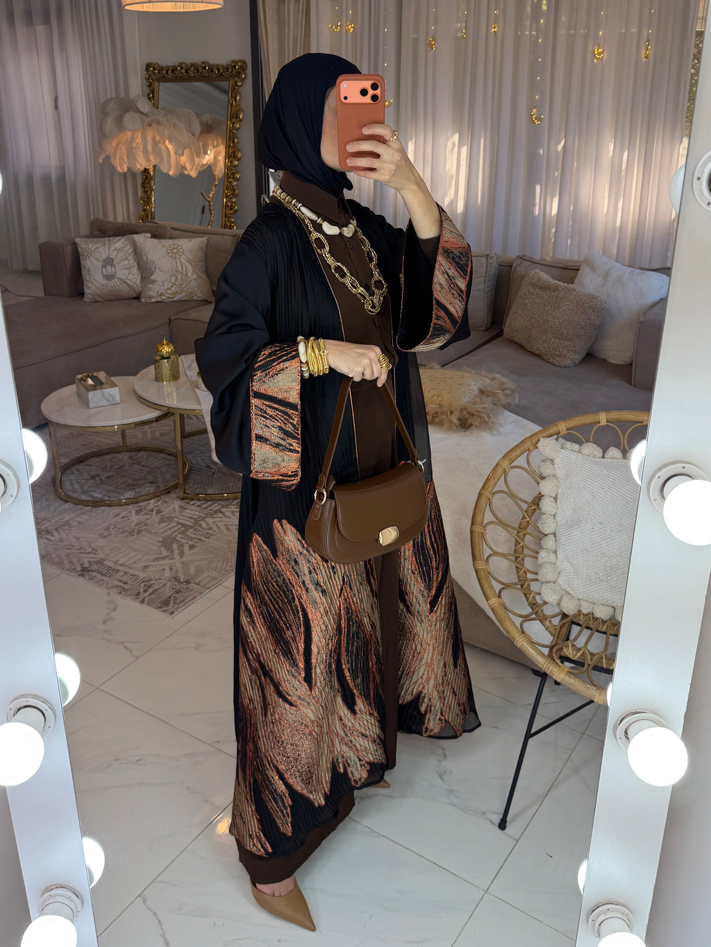 Abaya broderie jacquard