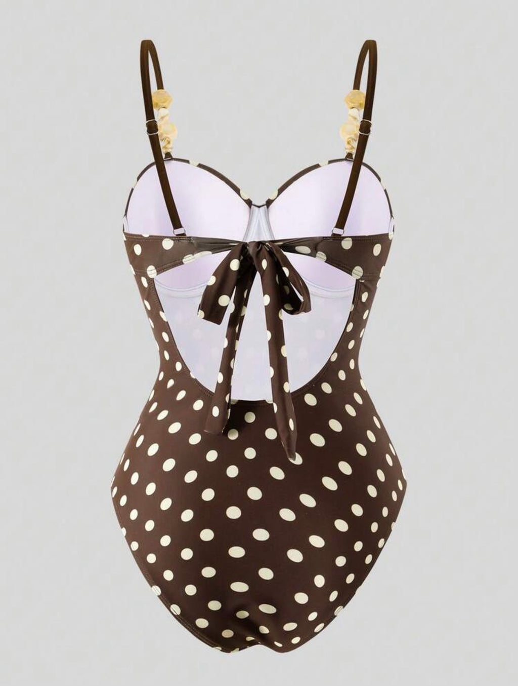 Maillot de bain polka dots une pièce avec paréo