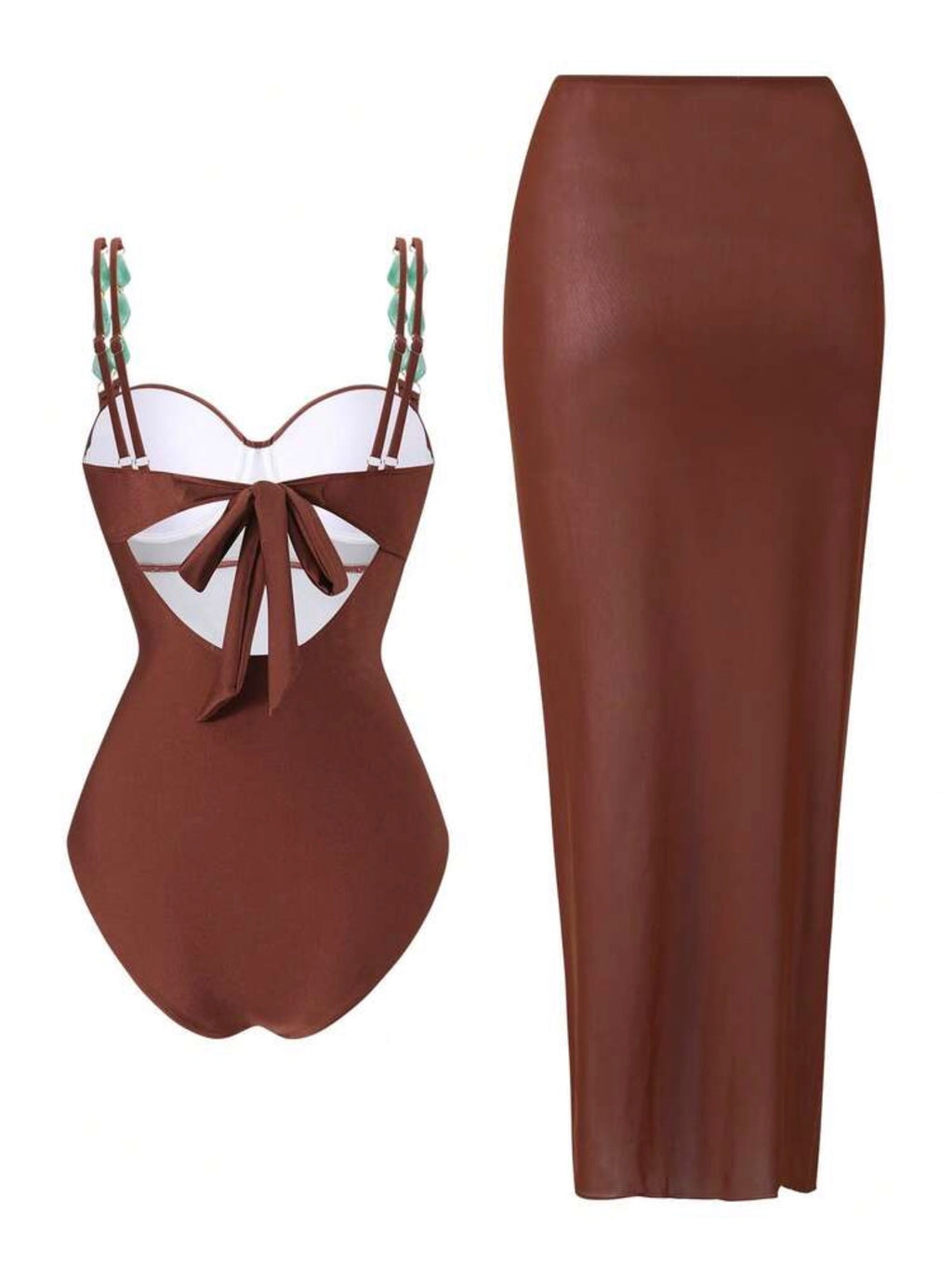 Maillot de bain une pièce avec jupe luxe subtil