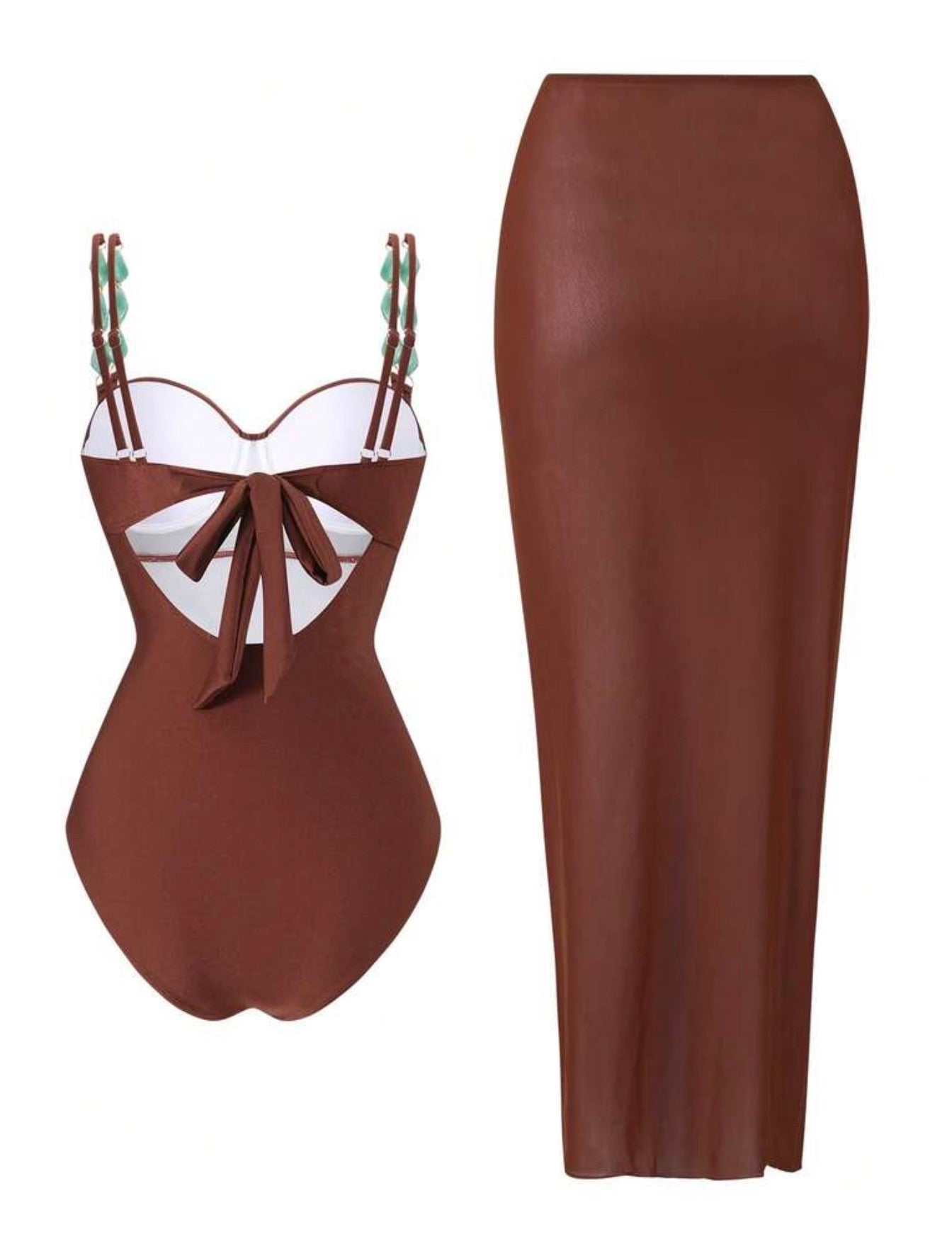 Maillot de bain une pièce avec jupe luxe subtil