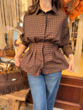 Chemise à carreaux à pinces