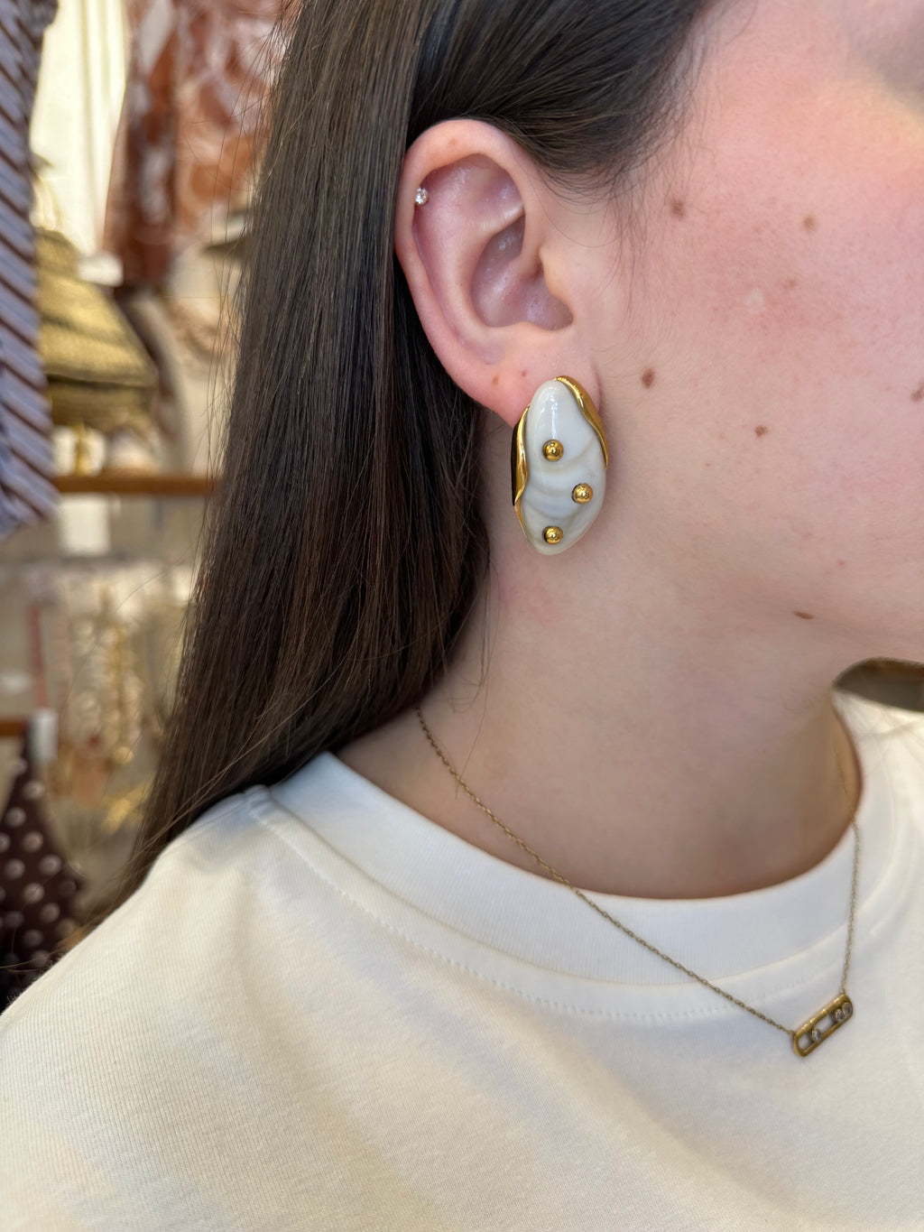 Boucles d’oreilles Ovales Nacrées