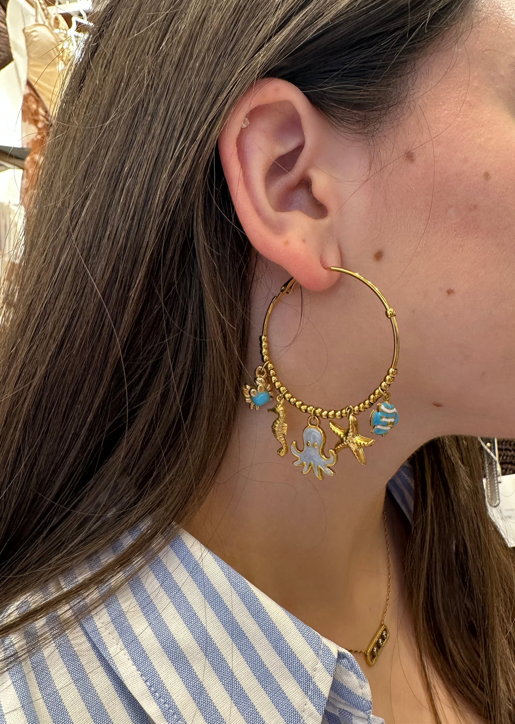 Créoles Charms Méditerranéen Bleu