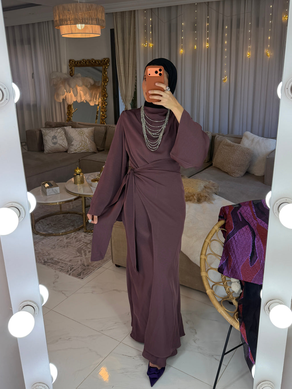 Robe longue jupon cache cœur