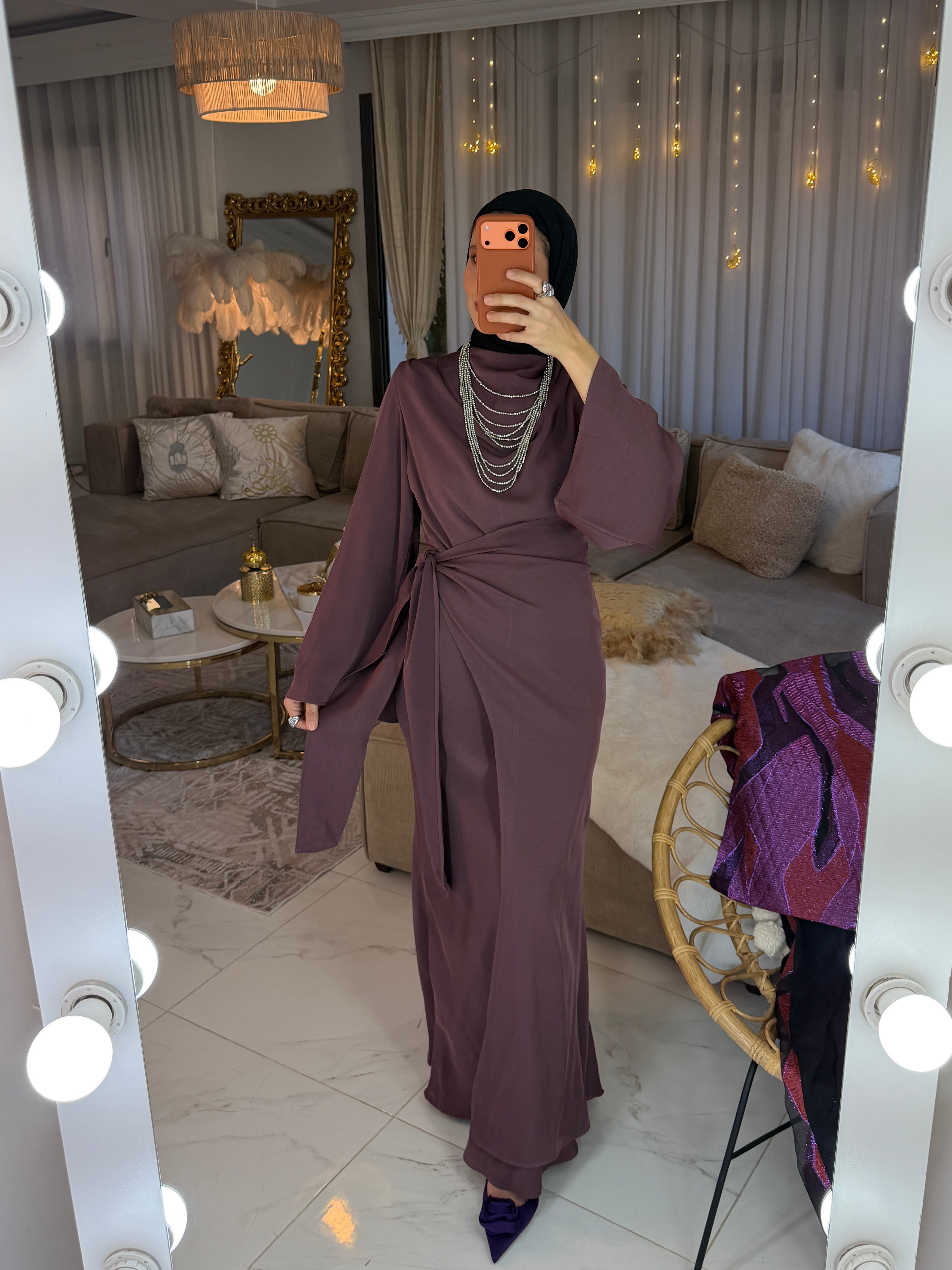 Robe longue jupon cache cœur