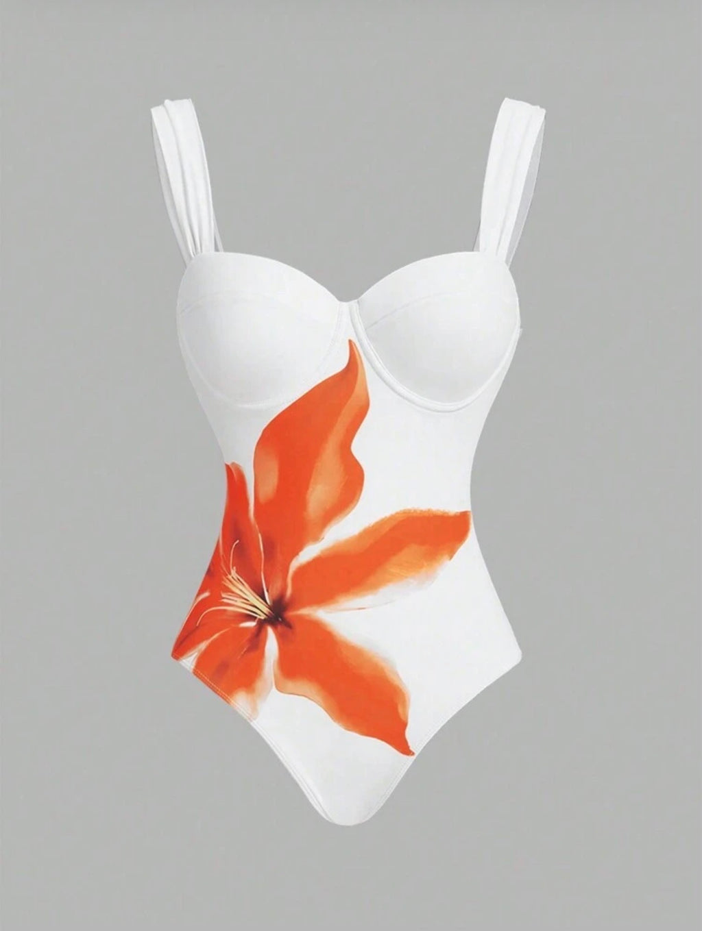Maillot de Bain 1 Pièce avec Paréo Orchidée Orange