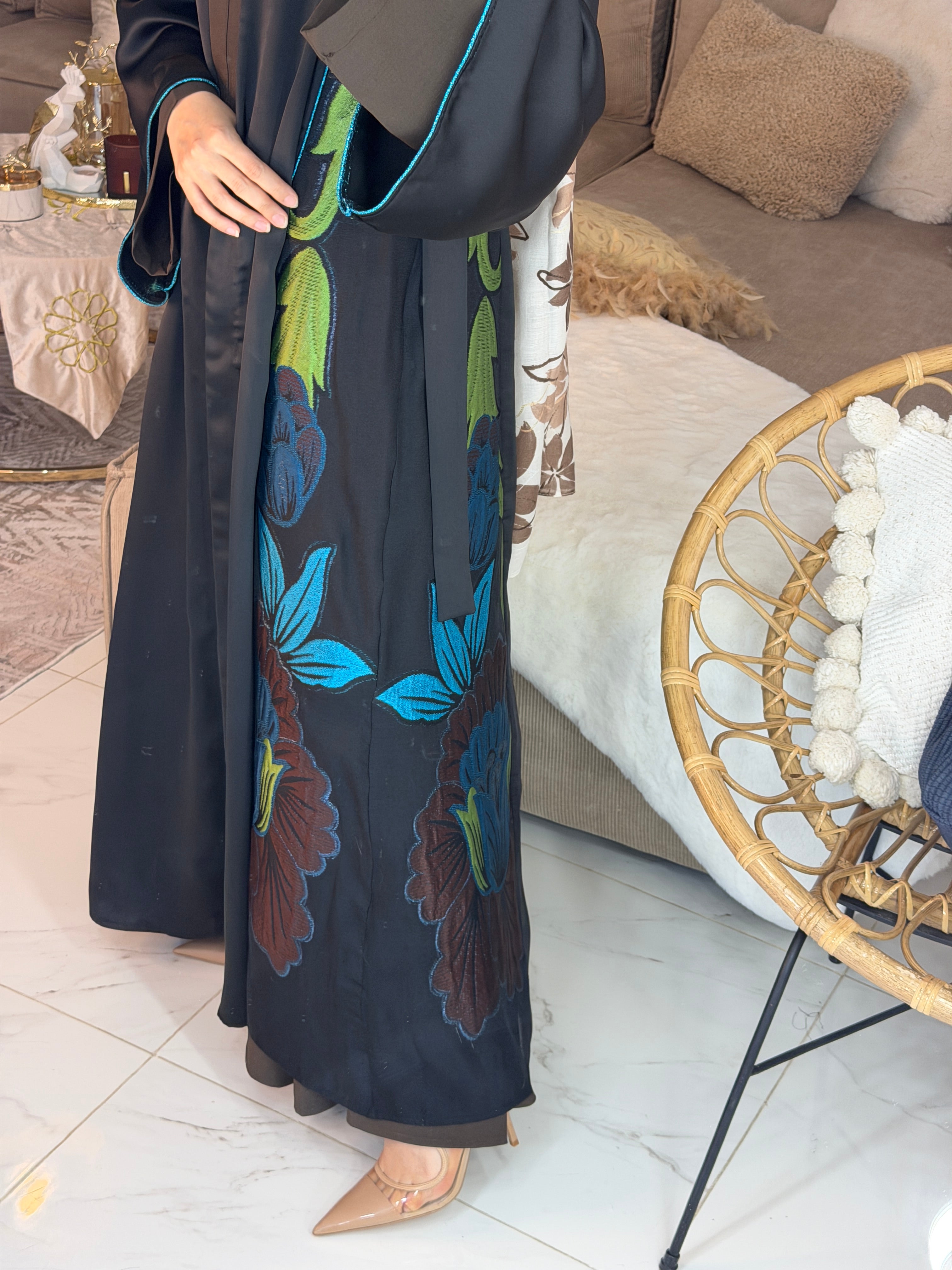 Abaya broderie florale