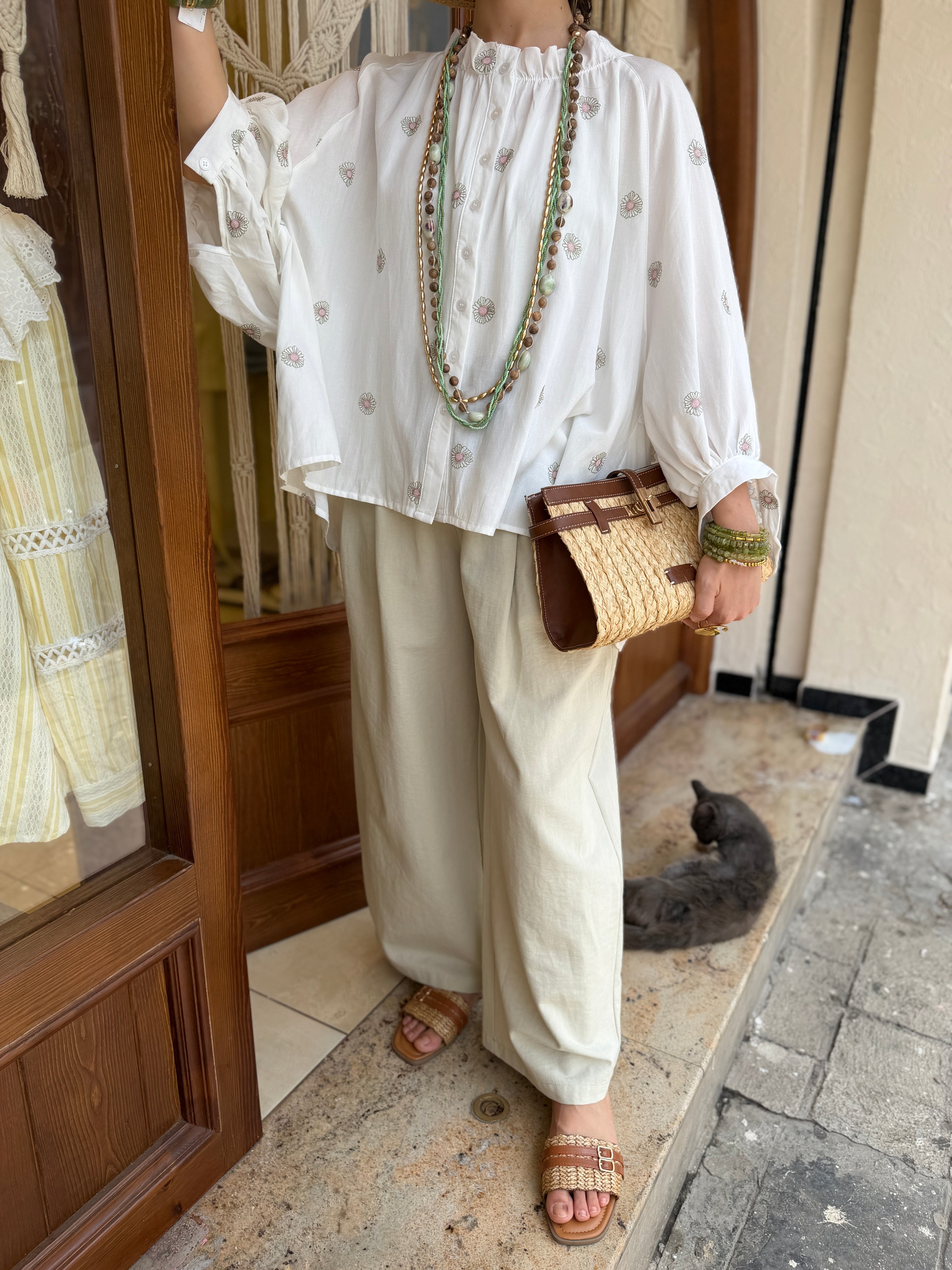 Chemise Fluide Broderie Marguerite