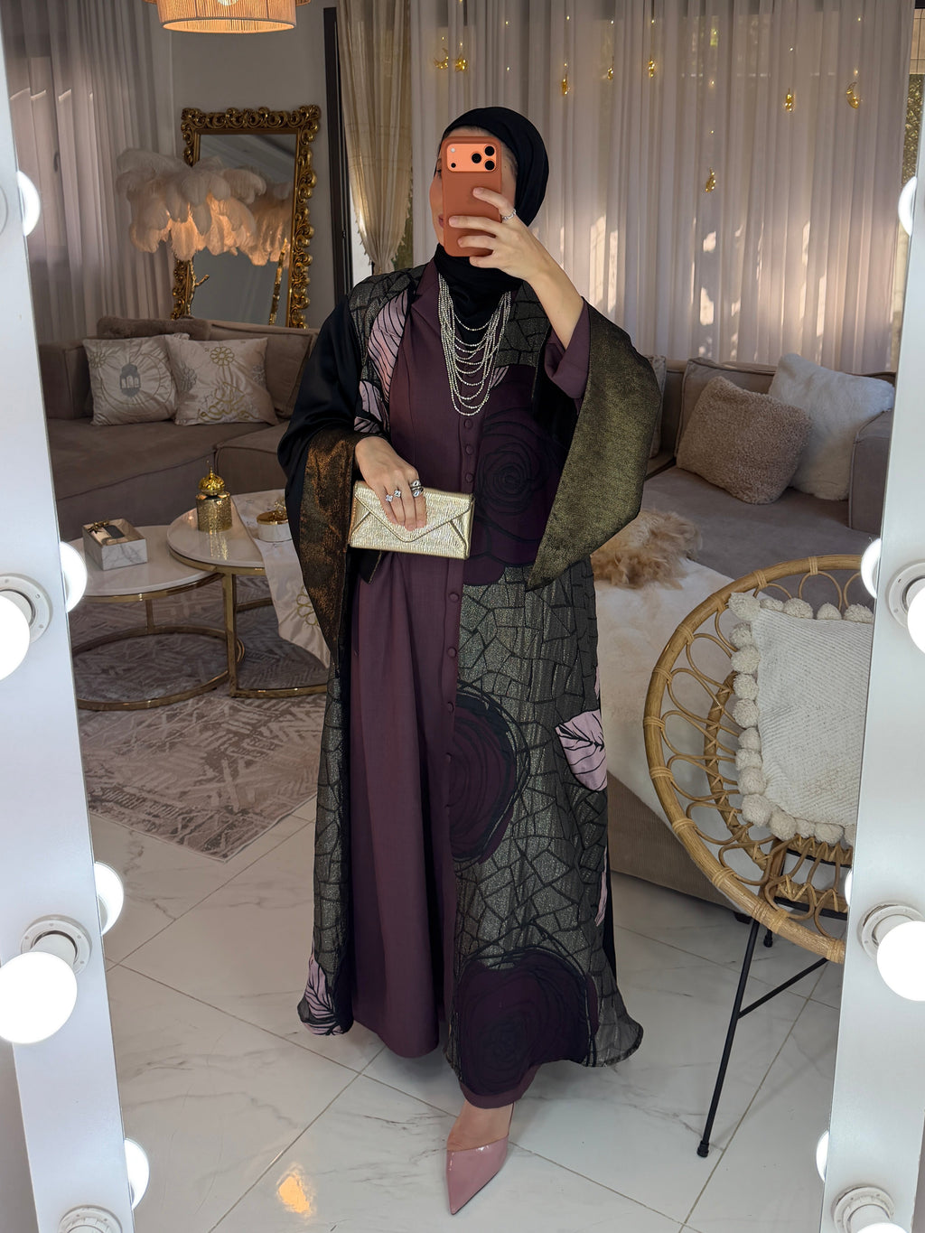 Abaya broderie florale