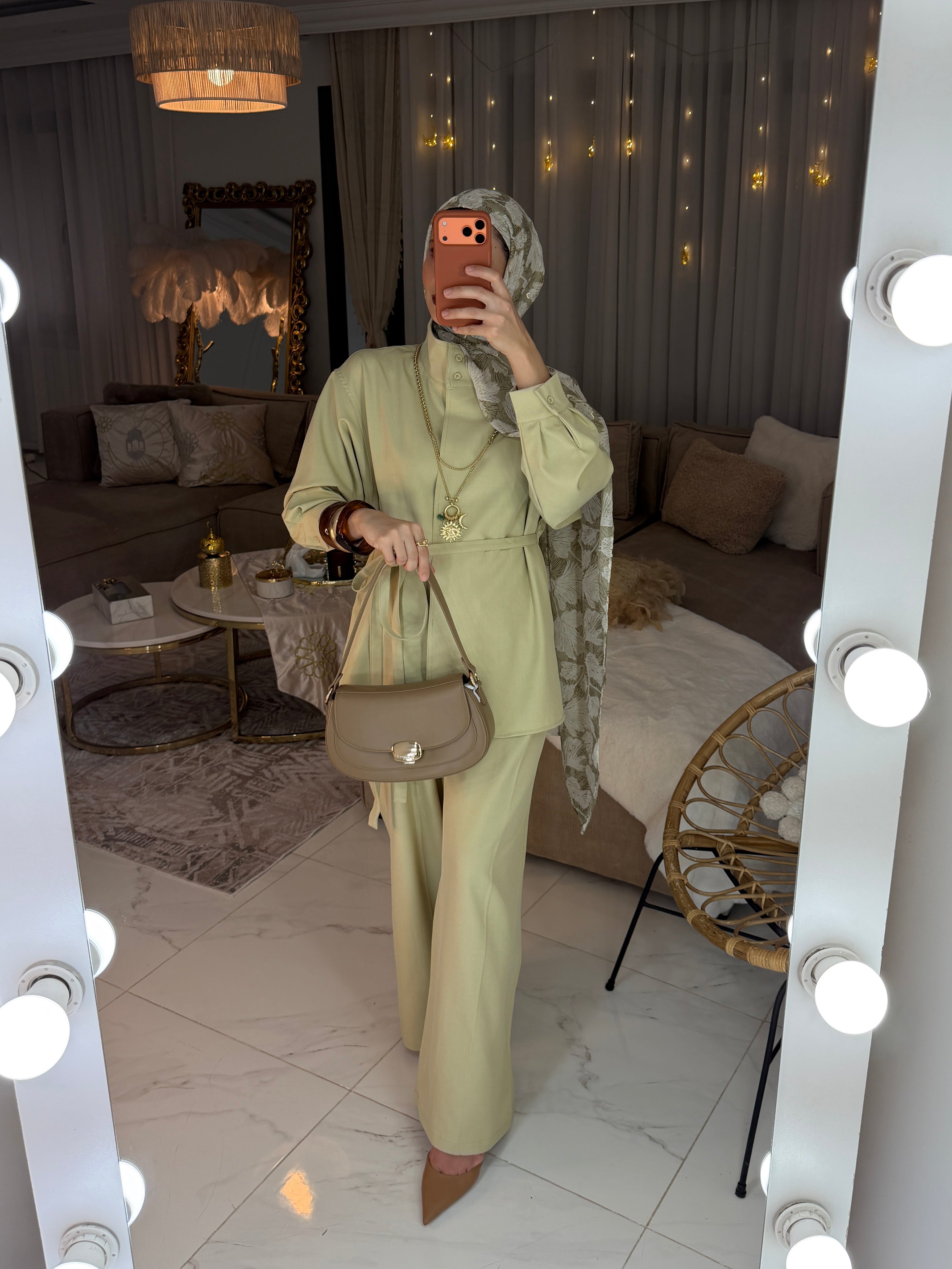 Ensemble chemise col officier